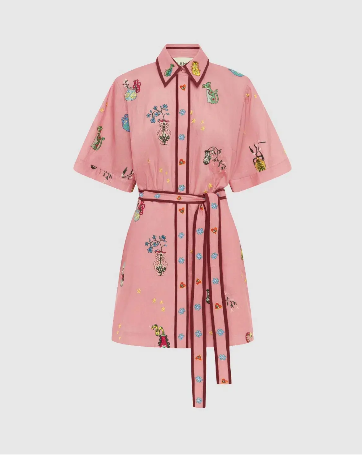 Alemais Timmy Embroidered Mini Dress Pink Size AU 14 - Image 5