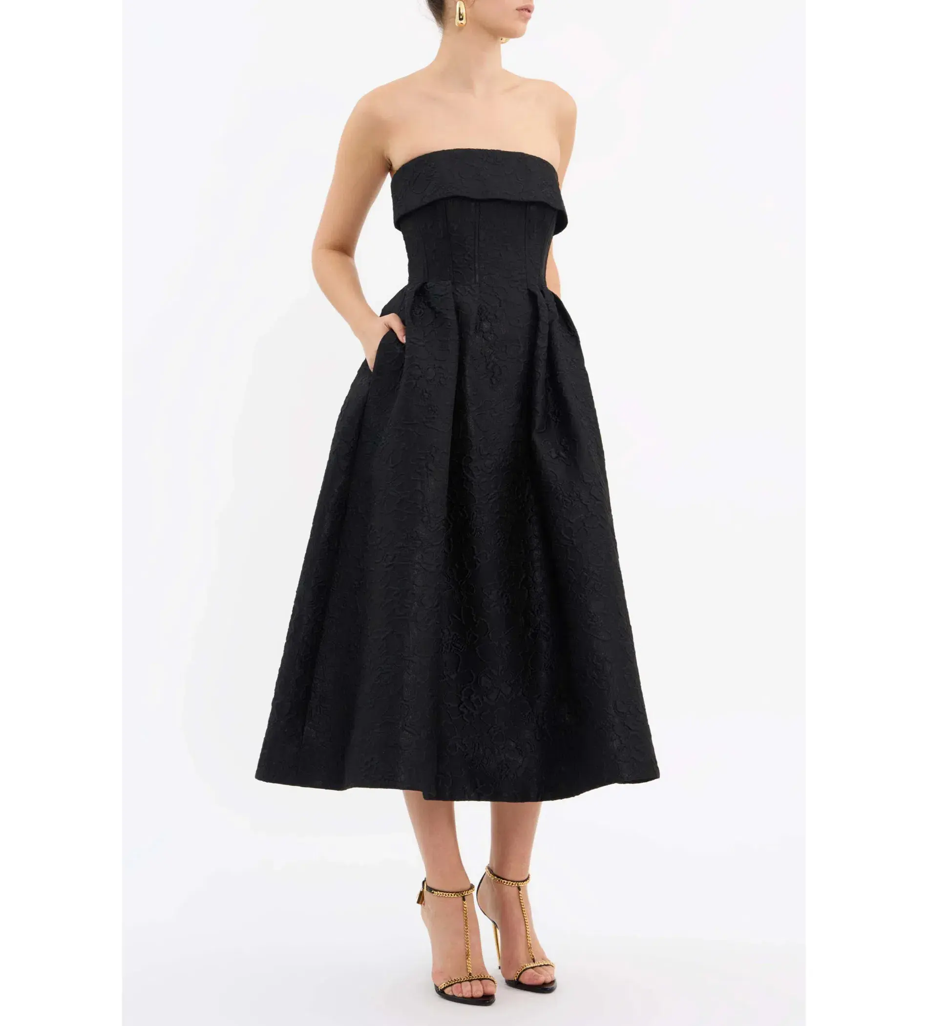 Rebecca Vallance Ester Midi Dress Black Size 12 - Image 1