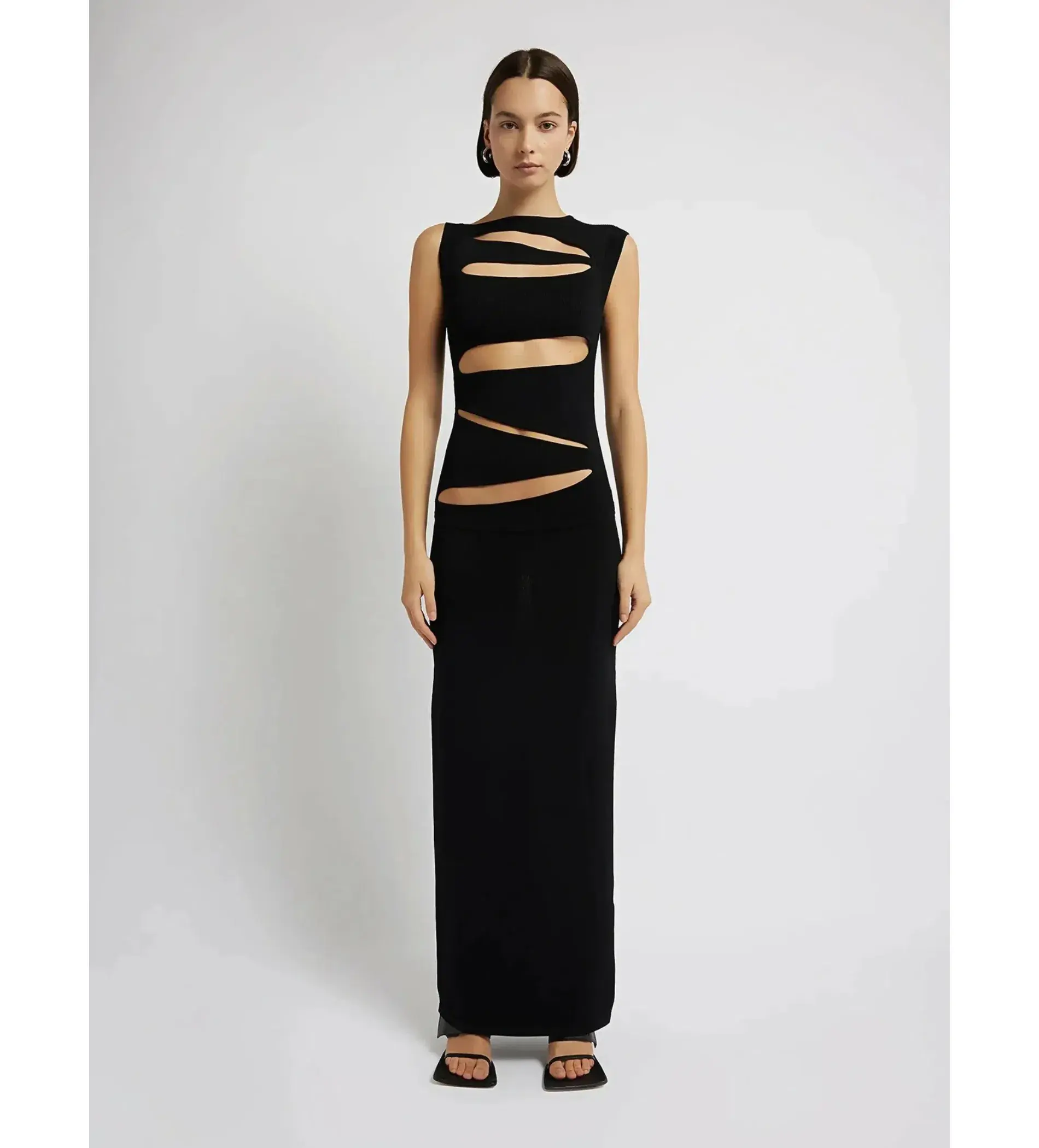 Christopher Esber Knitted Slashed Dress Black Size L / AU 12 - Image 1