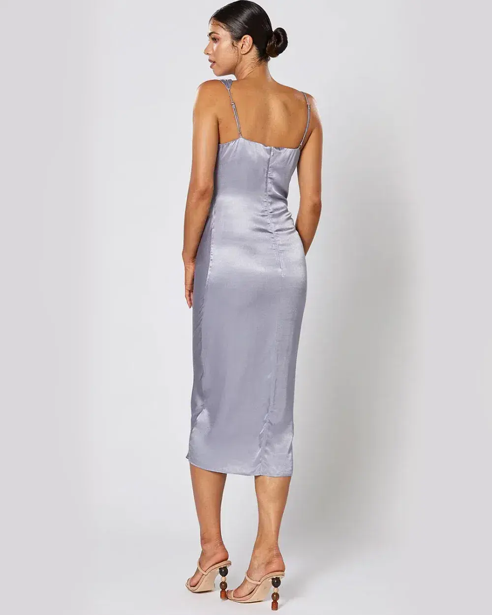 Winona Cara Midi Slip Dress in Steel Grey Size AU 14  - Image 2