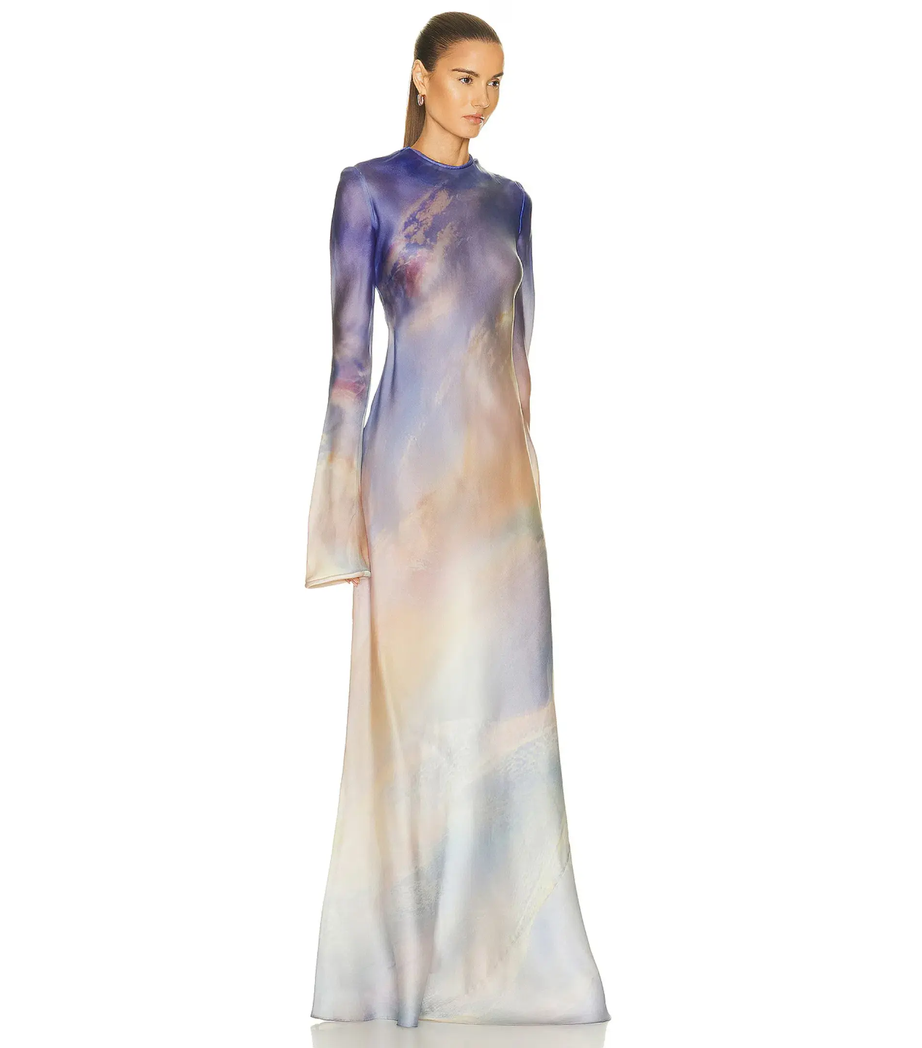 Zimmermann Tama Bias Slip Maxi Dress in Vanilla Blue Sky Size 2 / AU 12 - Image 2