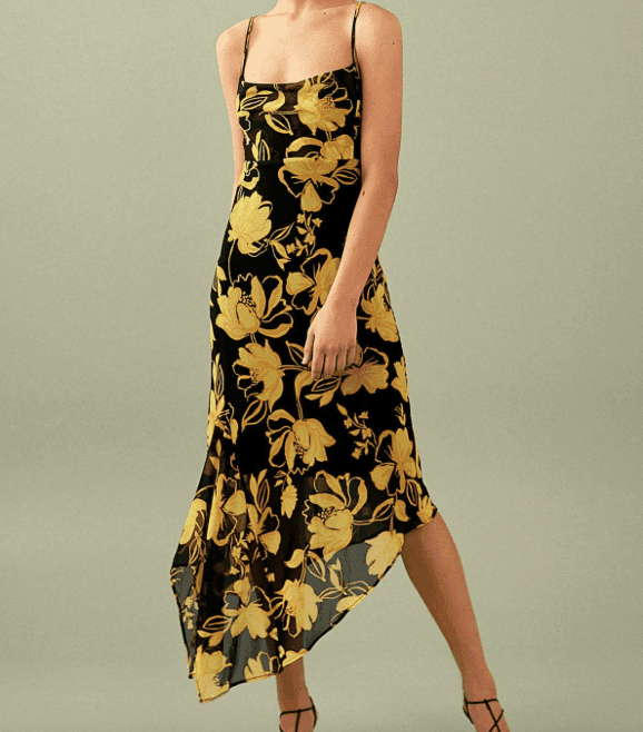 C/MEO Collective On and Off Midi Dress in Black Abstract Floral Size 10 - Image 1