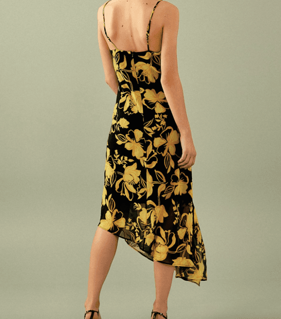 C/MEO Collective On and Off Midi Dress in Black Abstract Floral Size 10 - Image 3