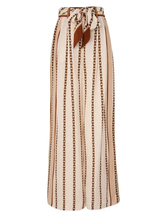 Zimmermann The Relaxed Shirt and Belted Wide Leg Pan Size 0P/Au 6 and Size 1/Au 10  in Cream Chain  - Image 2