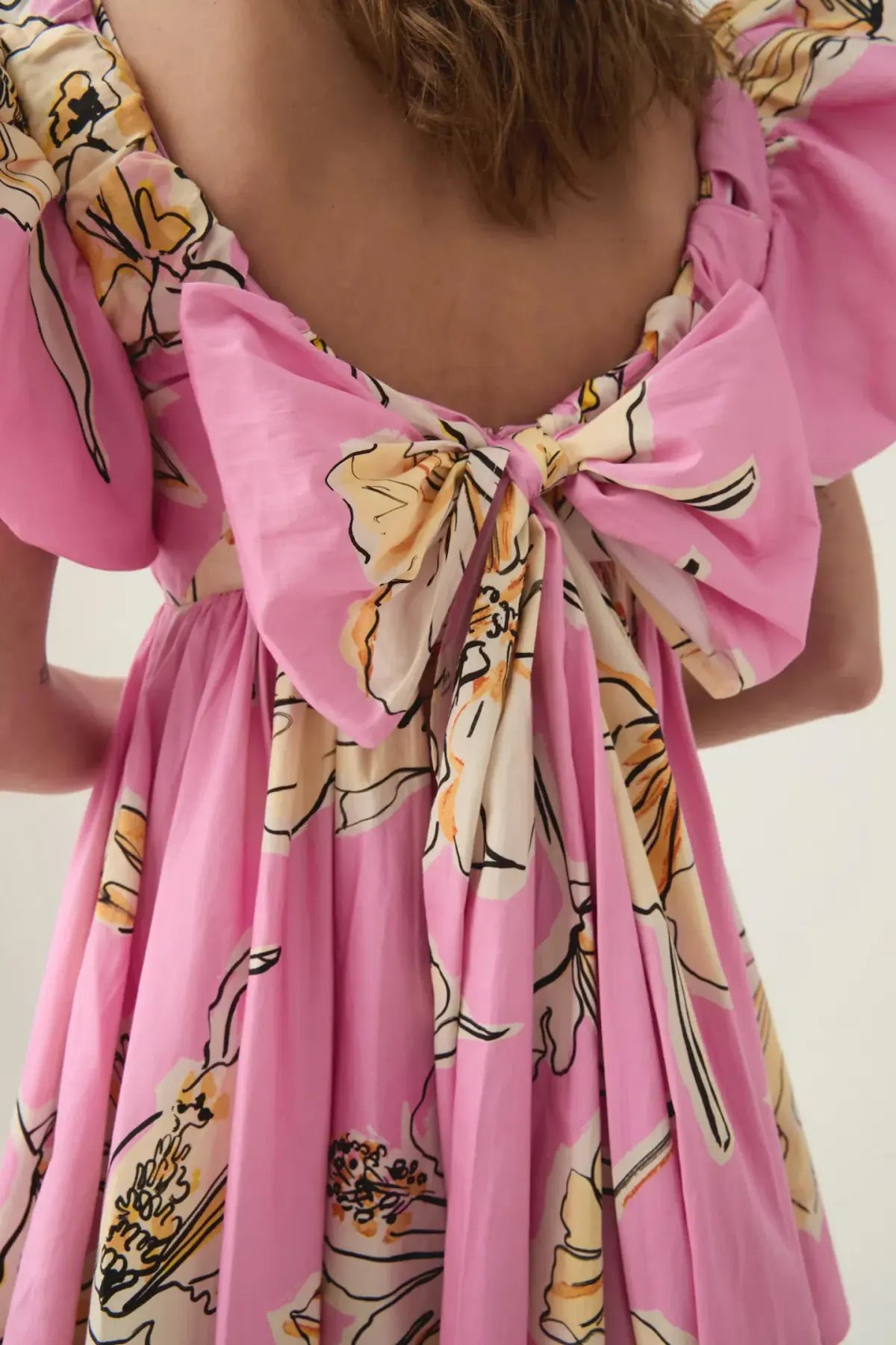 Aje Gretta Bow Back Mini Pink Floral Size AU 14 - Image 4