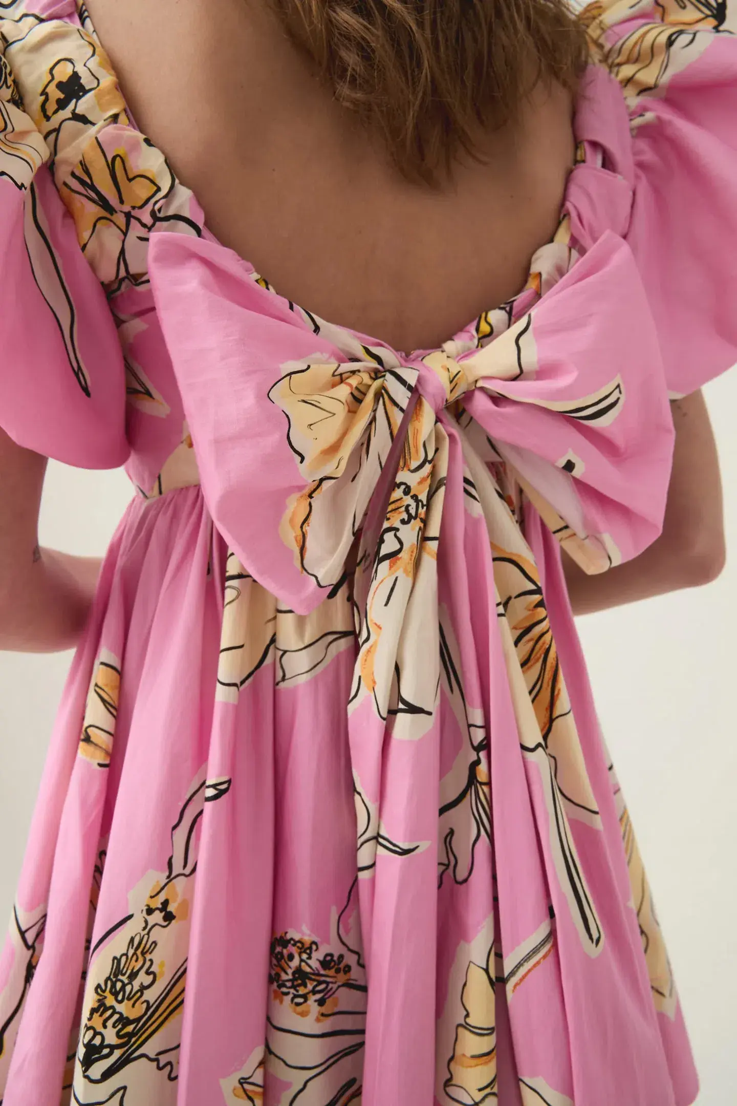 Aje Gretta Bow Back Mini Pink Floral Size AU 14 - Image 4