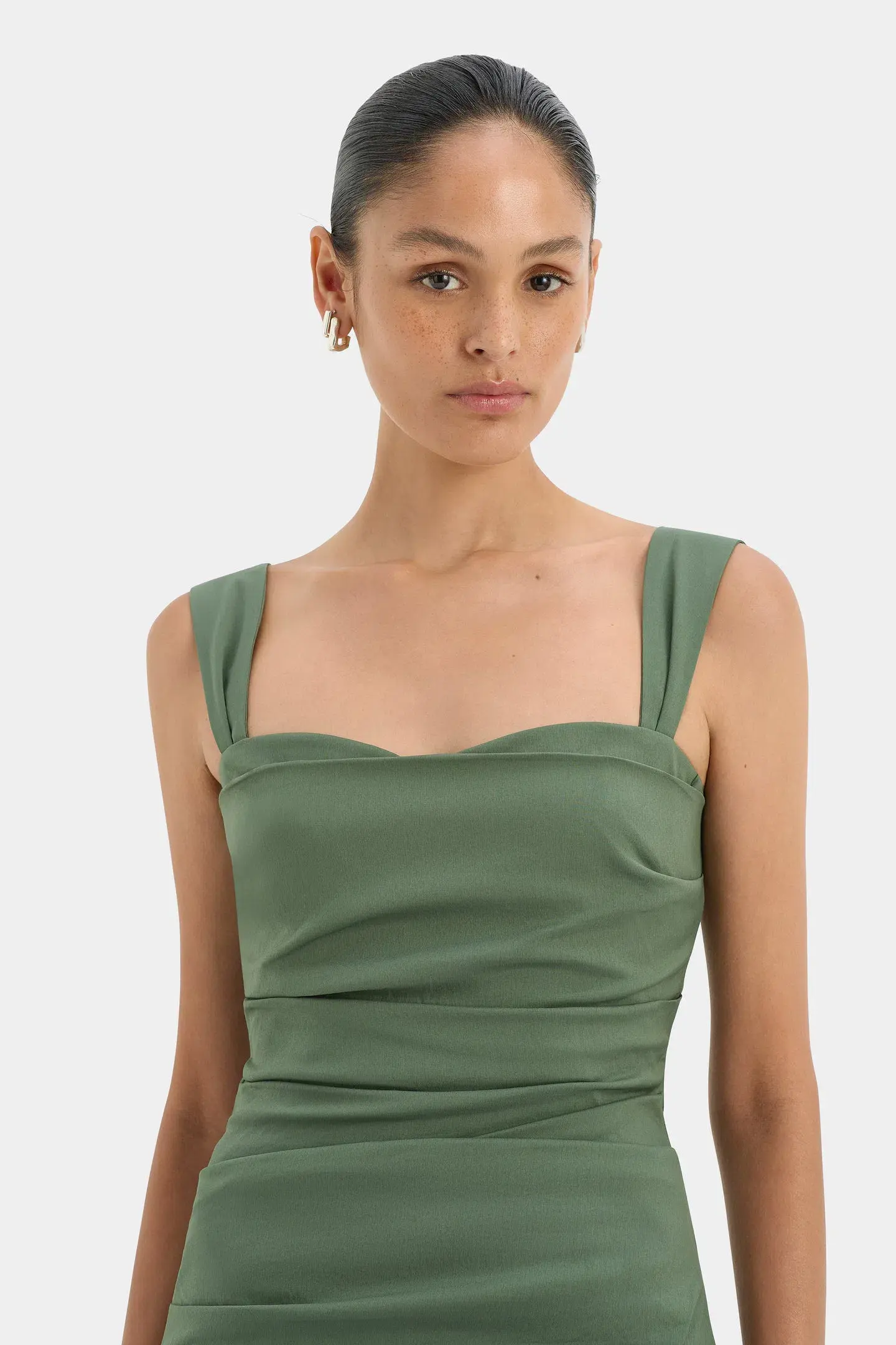 Sir the Label Florent Balconette Gown in Forest Green Size 1/Au 8 - Image 2