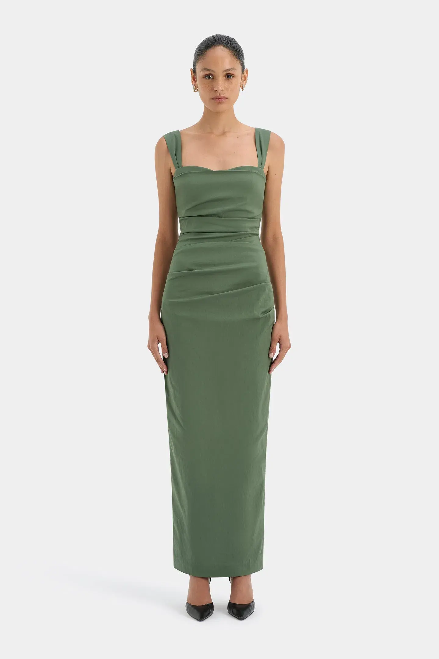 Sir the Label Florent Balconette Gown in Forest Green Size 1/Au 8 - Image 1