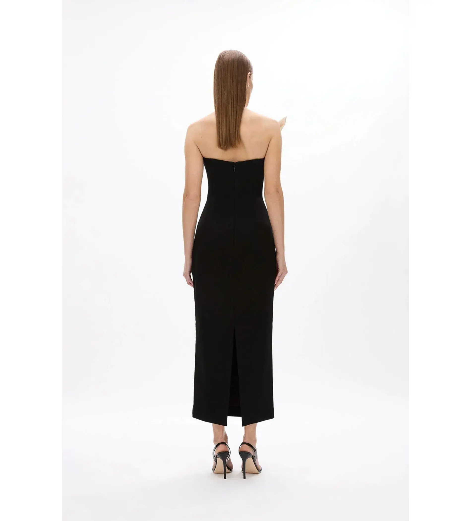 Rachel Gilbert Cassidy Midi Dress Black/Coconut Size AU 6 - Image 4