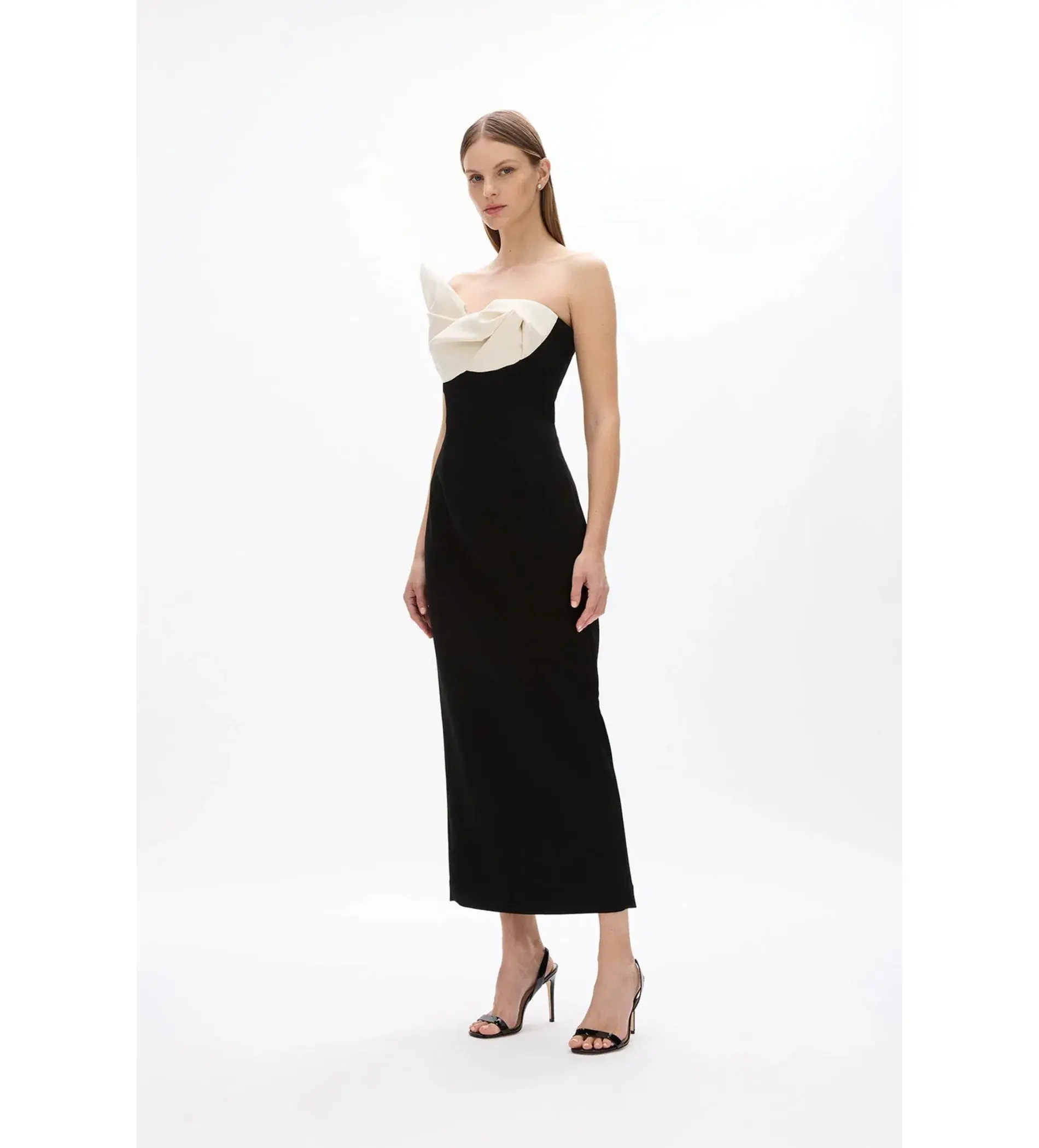 Rachel Gilbert Cassidy Midi Dress Black/Coconut Size AU 6 - Image 2