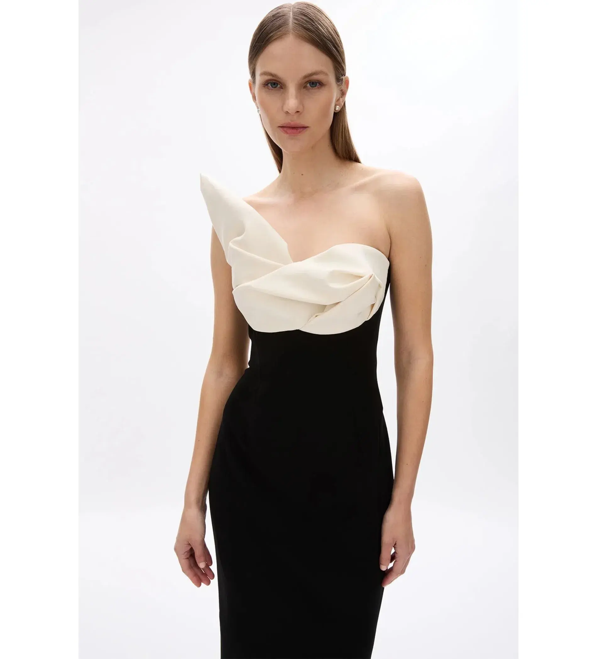 Rachel Gilbert Cassidy Midi Dress Black/Coconut Size AU 8 - Image 3