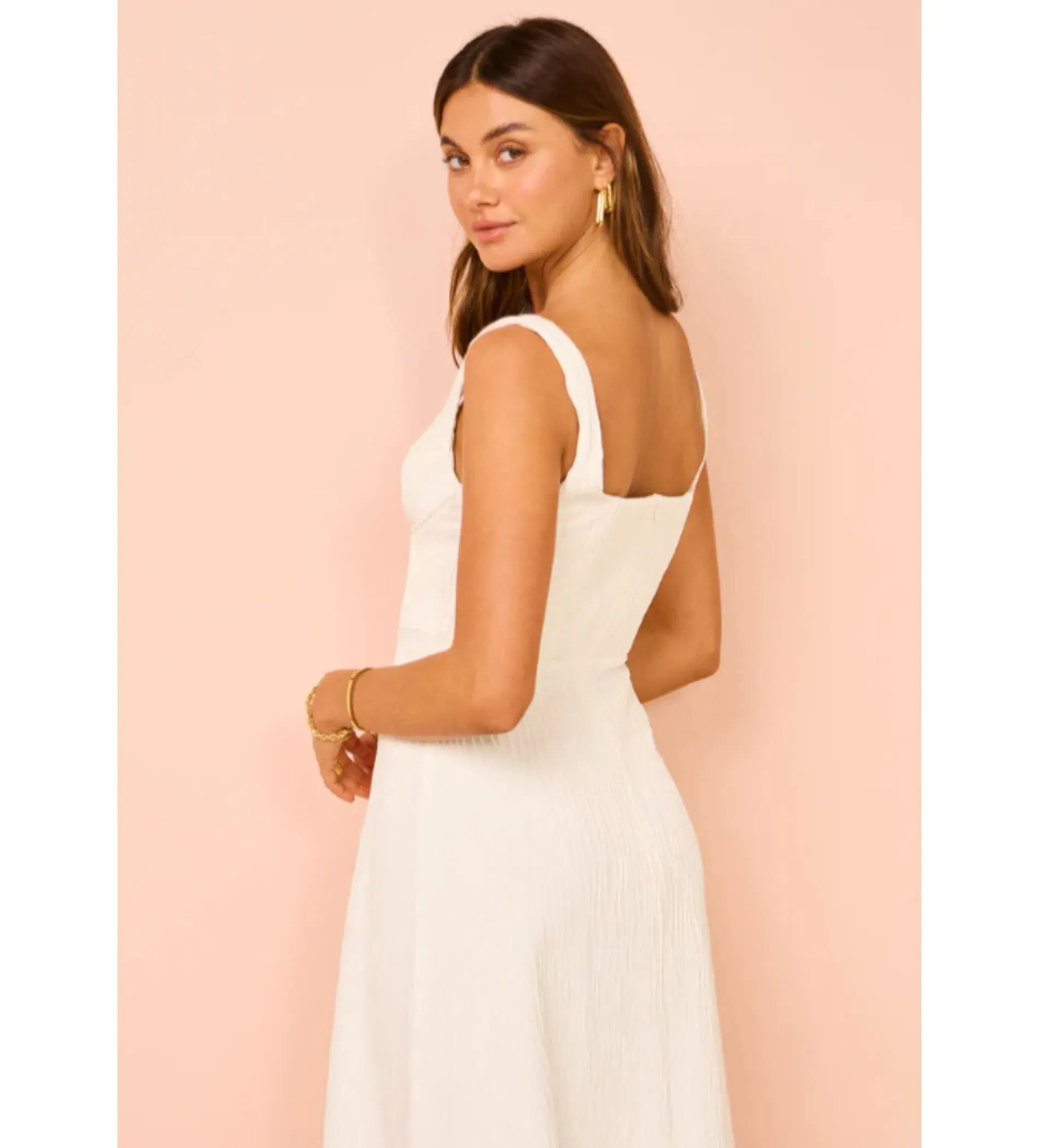 Issy Cupped Rib Maxi Dress White Size 6 - Image 3
