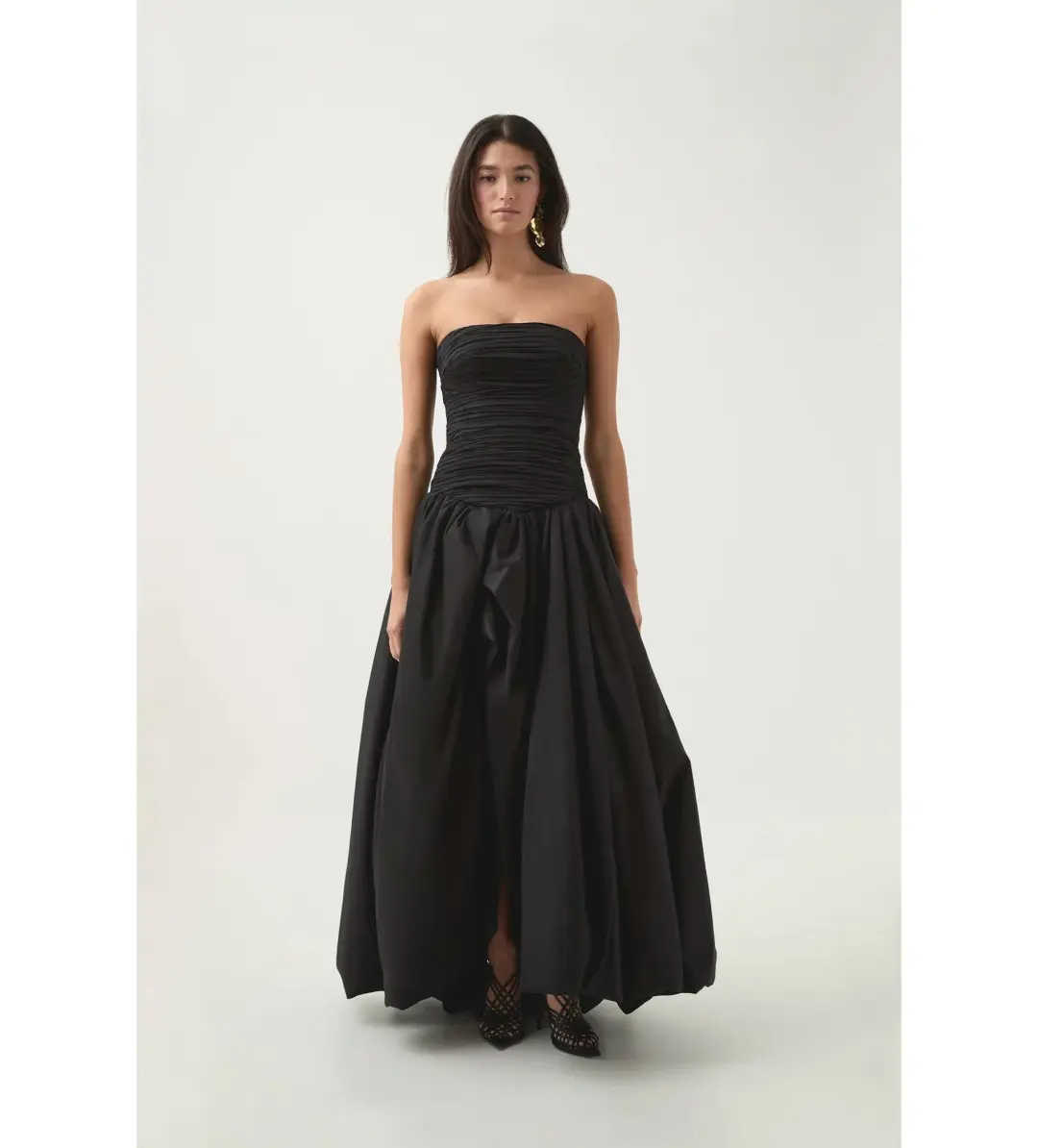 Aje Violette Bubble Hem Maxi Dress in Black Size AU 8 for rent on The Volte - main image