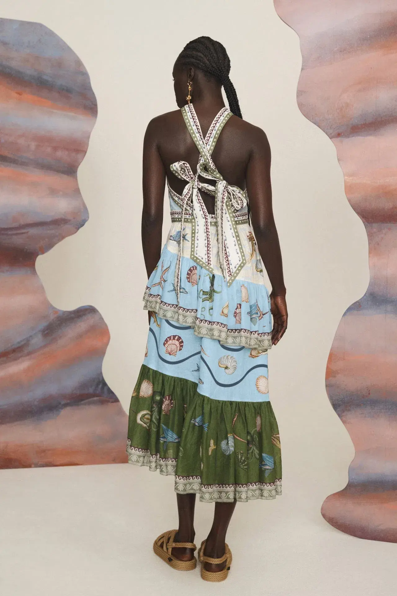 Alemais Bath House Midi Dress Multi Size 8 - Image 2