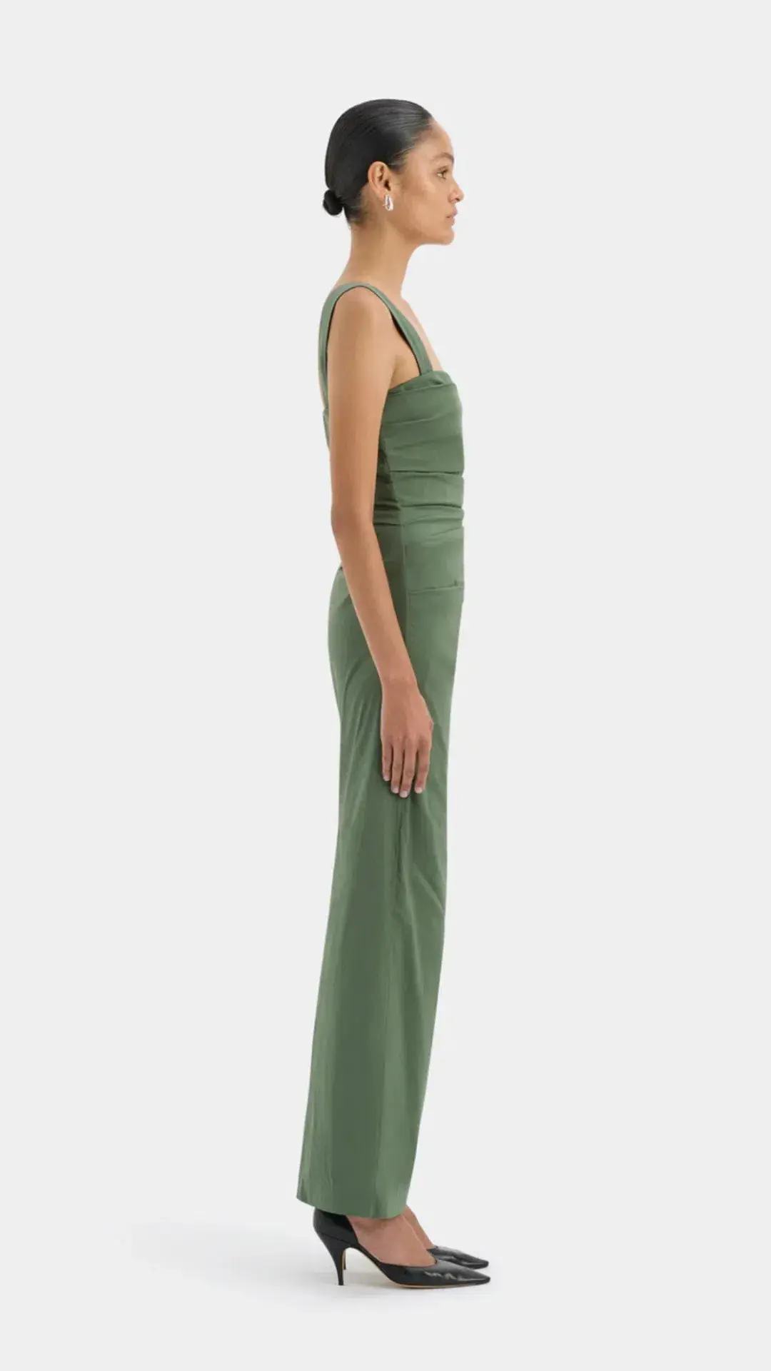 SIR - Florent Balconette Gown in Forest Green Size 1 (8) for rent on The Volte - main image