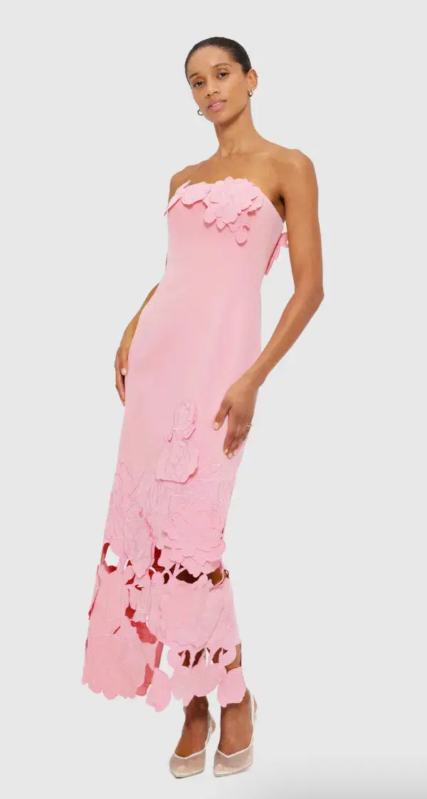 Leo Lin Rayna Midi Dress Pink Size 12 - Image 1