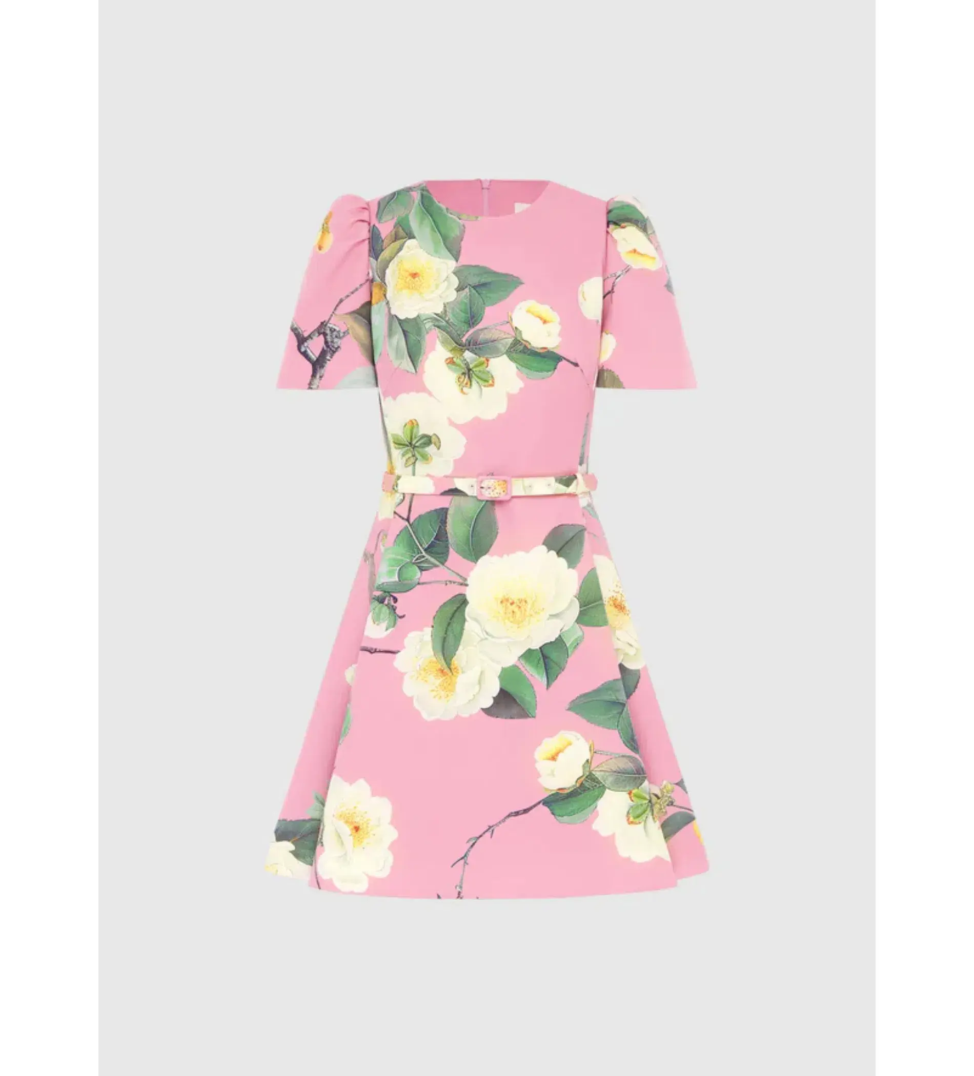 Leo Lin Elyse Short Sleeve Mini Dress Camelia Print Size AU 8 - Image 1