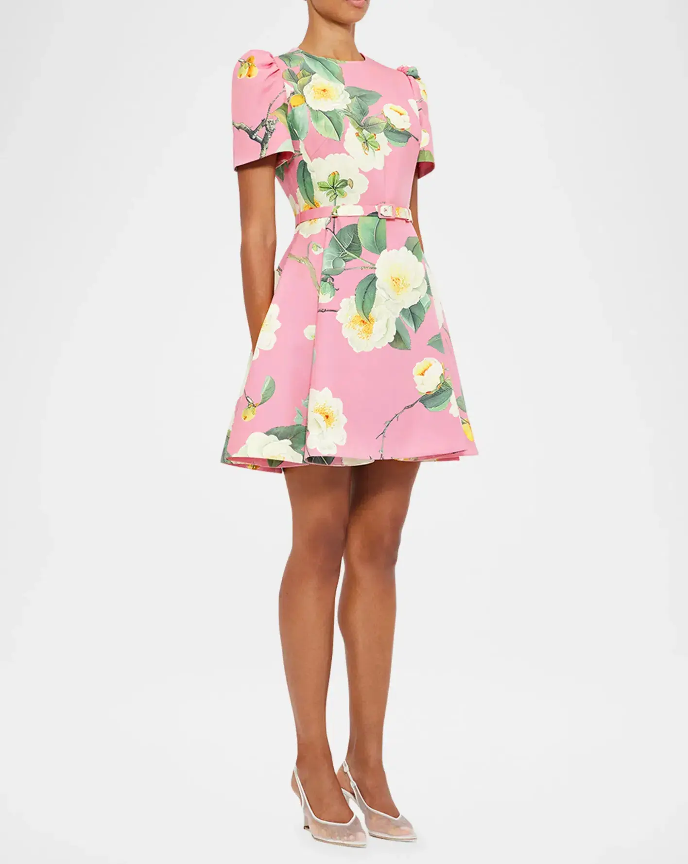 Leo Lin Elyse Short Sleeve Mini Dress Camelia Print Size 12 - Image 2