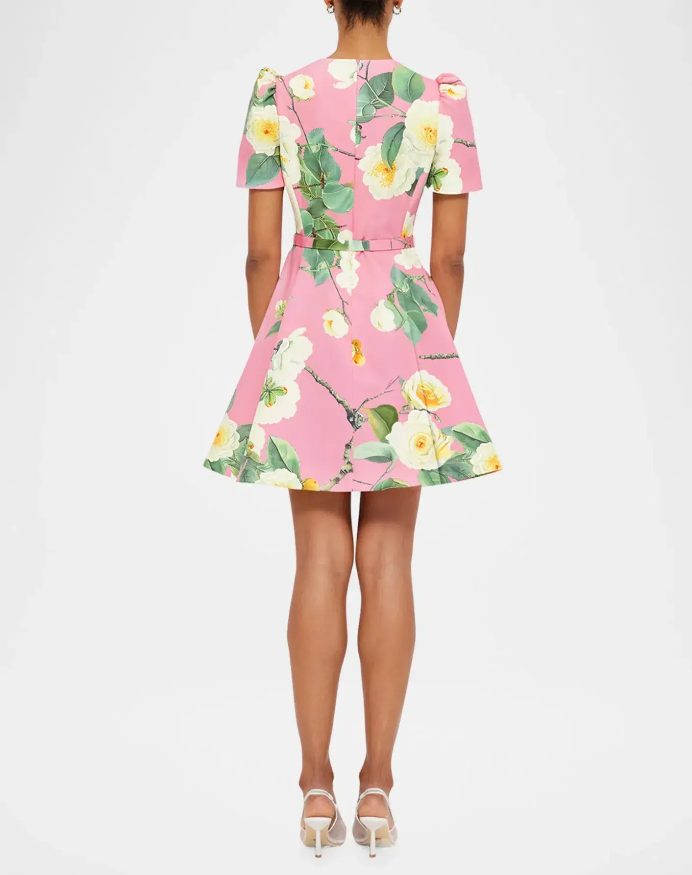 Leo Lin Elyse Short Sleeve Mini Dress Camelia Print Size 12 - Image 3