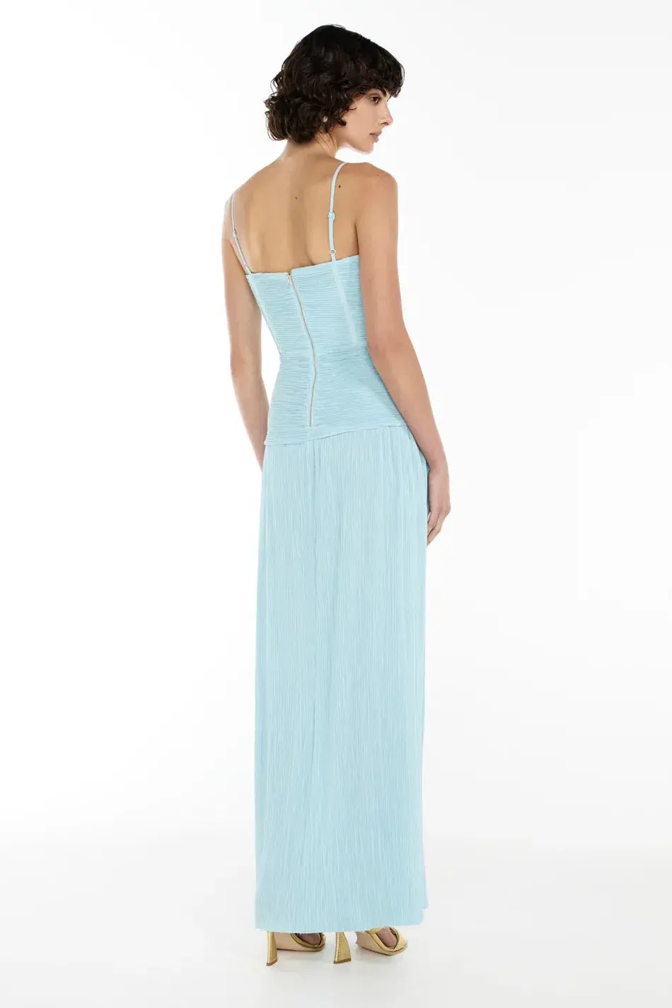 Manning Cartell Double Time Pleat Maxi Dress in Blue Size AU 8 - Image 5