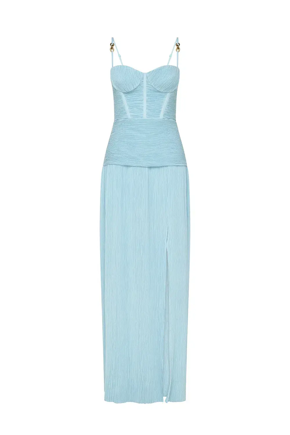 Manning Cartell Double Time Pleat Maxi Dress in Blue Size AU 12 - Image 4
