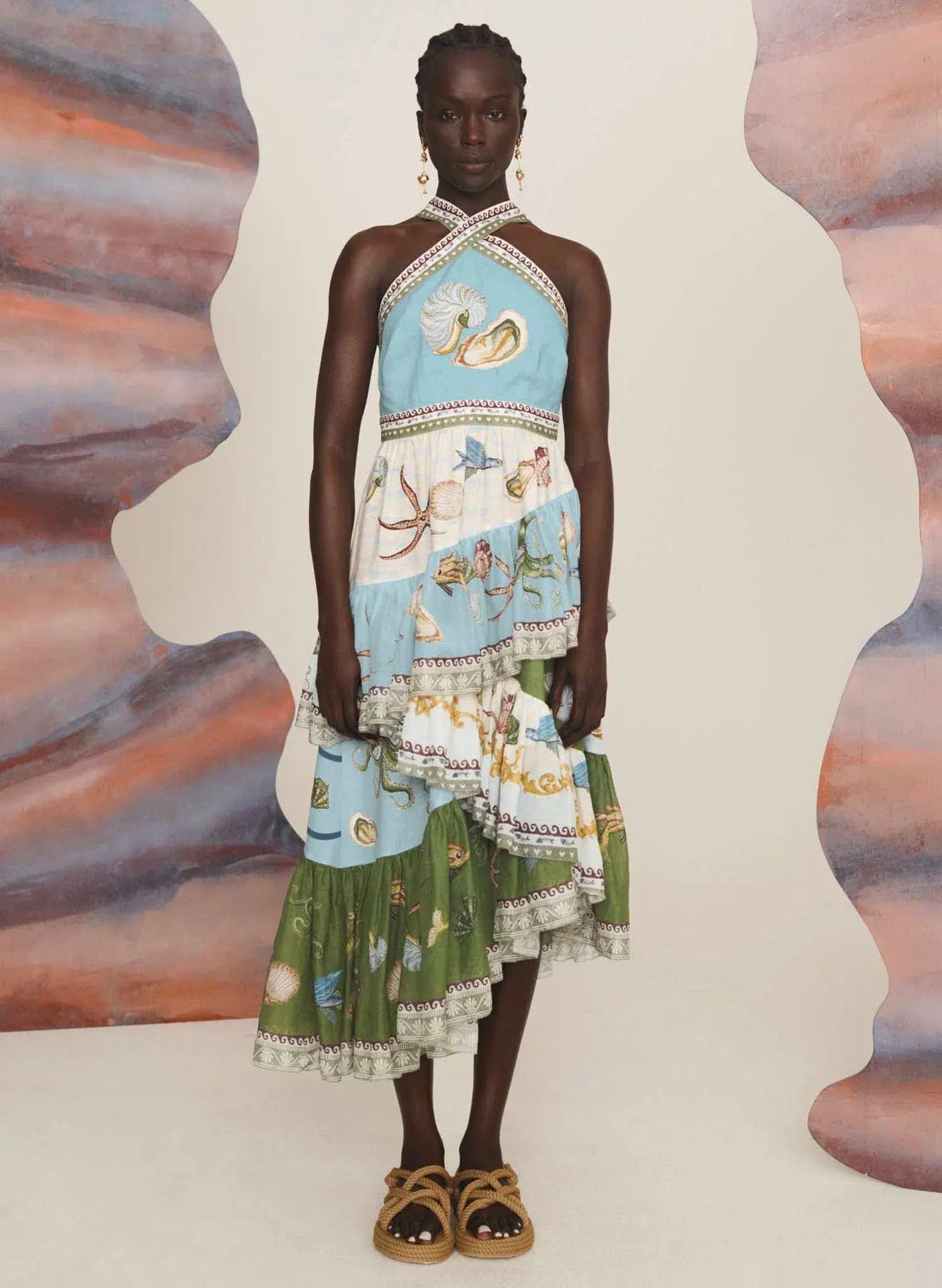 Alemais Bath House Midi Dress Multi Size 6 - Image 1