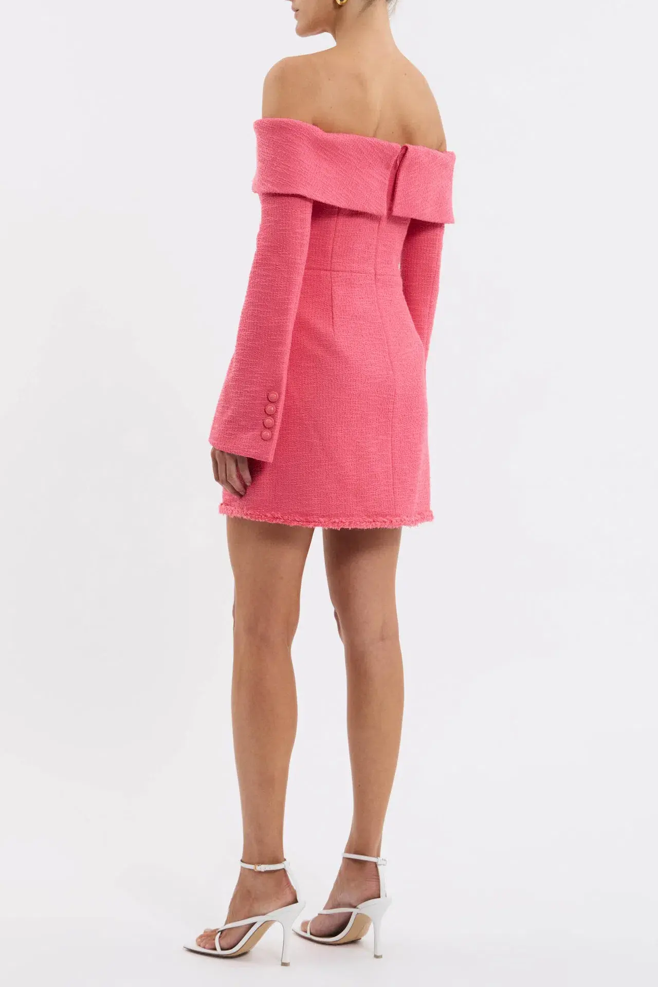 Rebecca Vallance Montana Off Shoulder Mini Dress Rose Pink Size 10 - Image 2