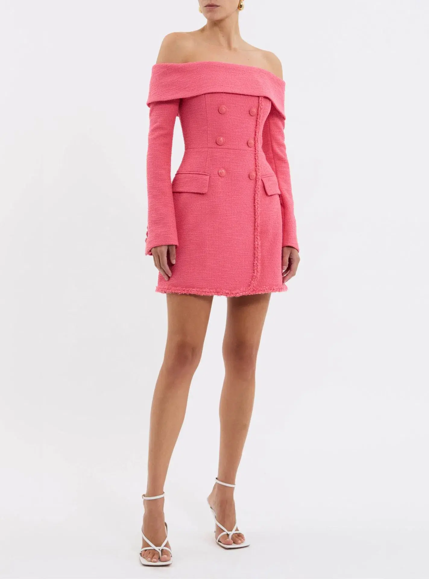 Rebecca Vallance Montana Off Shoulder Mini Dress Rose Pink Size 10 - Image 1