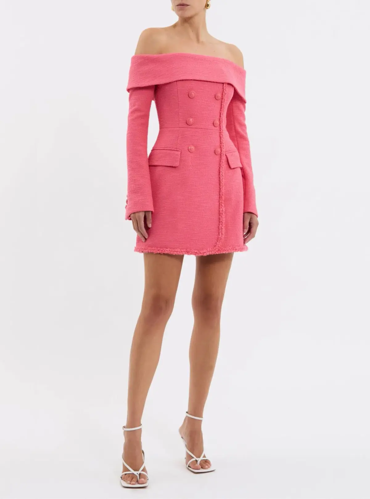 Rebecca Vallance Montana Off Shoulder Mini Dress Rose Pink Size 8 - Image 1