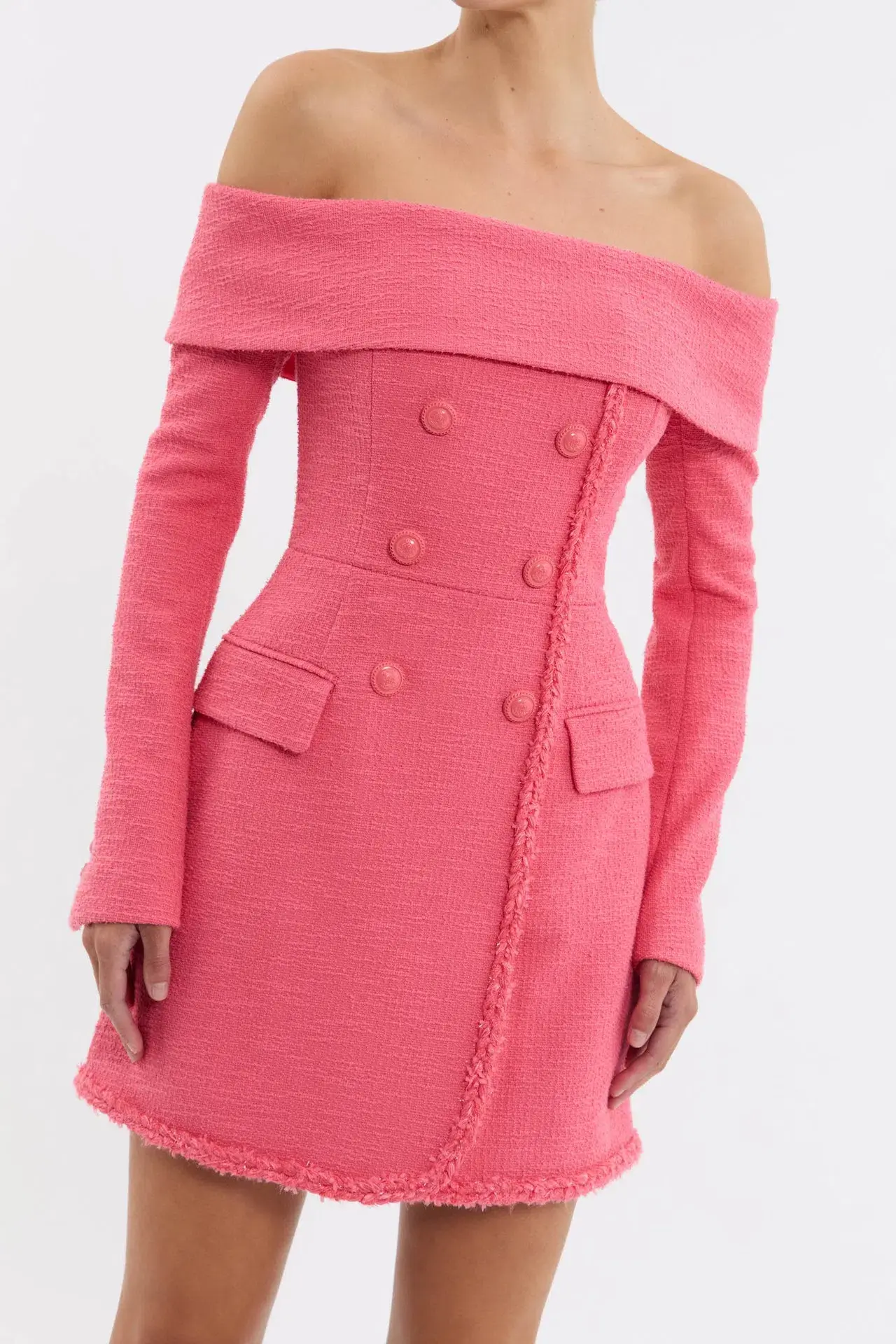Rebecca Vallance Montana Off Shoulder Mini Dress Rose Pink Size 8 - Image 2