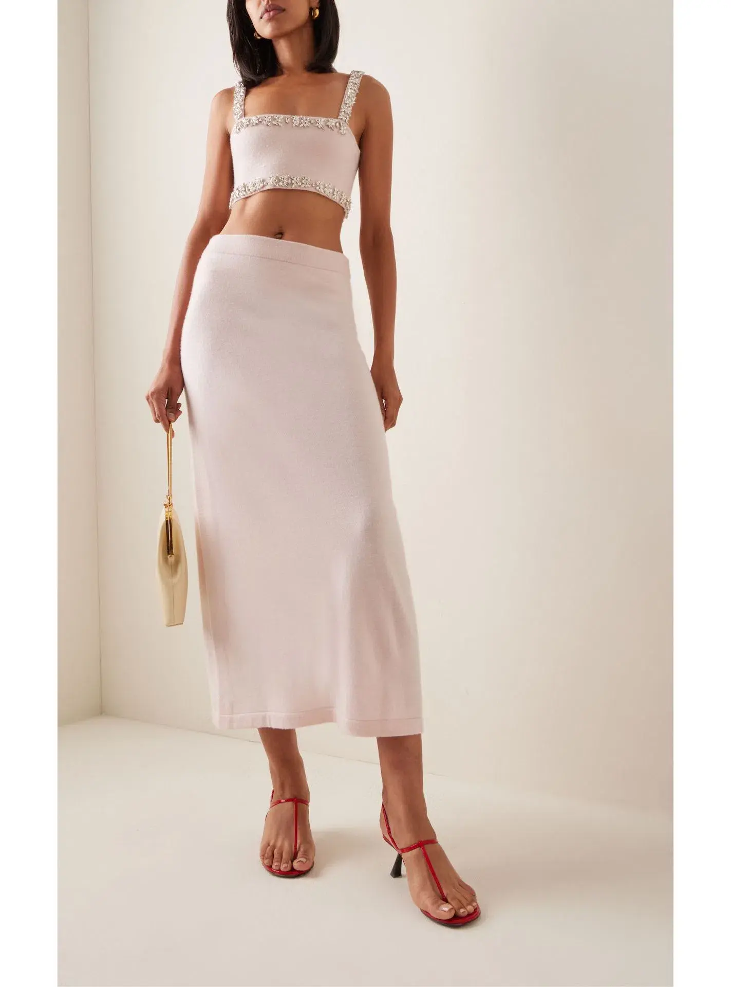 Zimmermann Matchmaker Bandeau Crop Top Size 0/AU 8  & Tube Skirt Size 0P/6P Set in Dusty Pink - Image 1