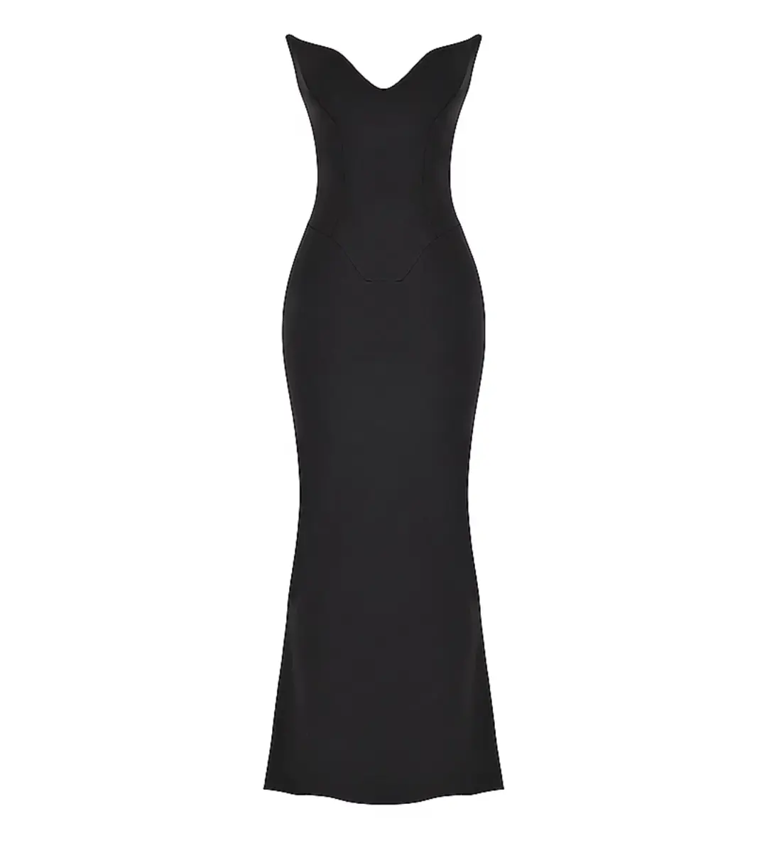 House of CB Sabine Crepe Strapless Corset Maxi Dress Black Size L/AU 12 for rent on The Volte - main image
