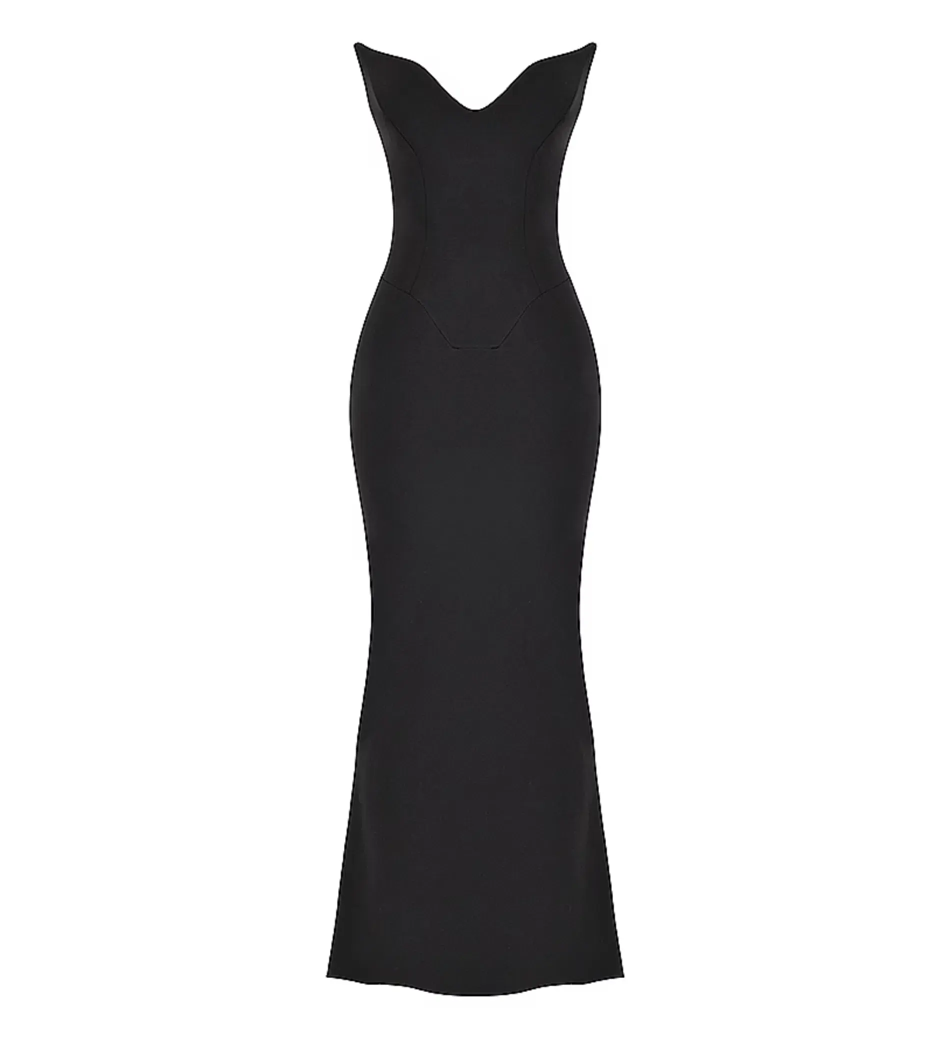 House of CB Sabine Crepe Strapless Corset Maxi Dress Black Size L/AU 12 - Image 4