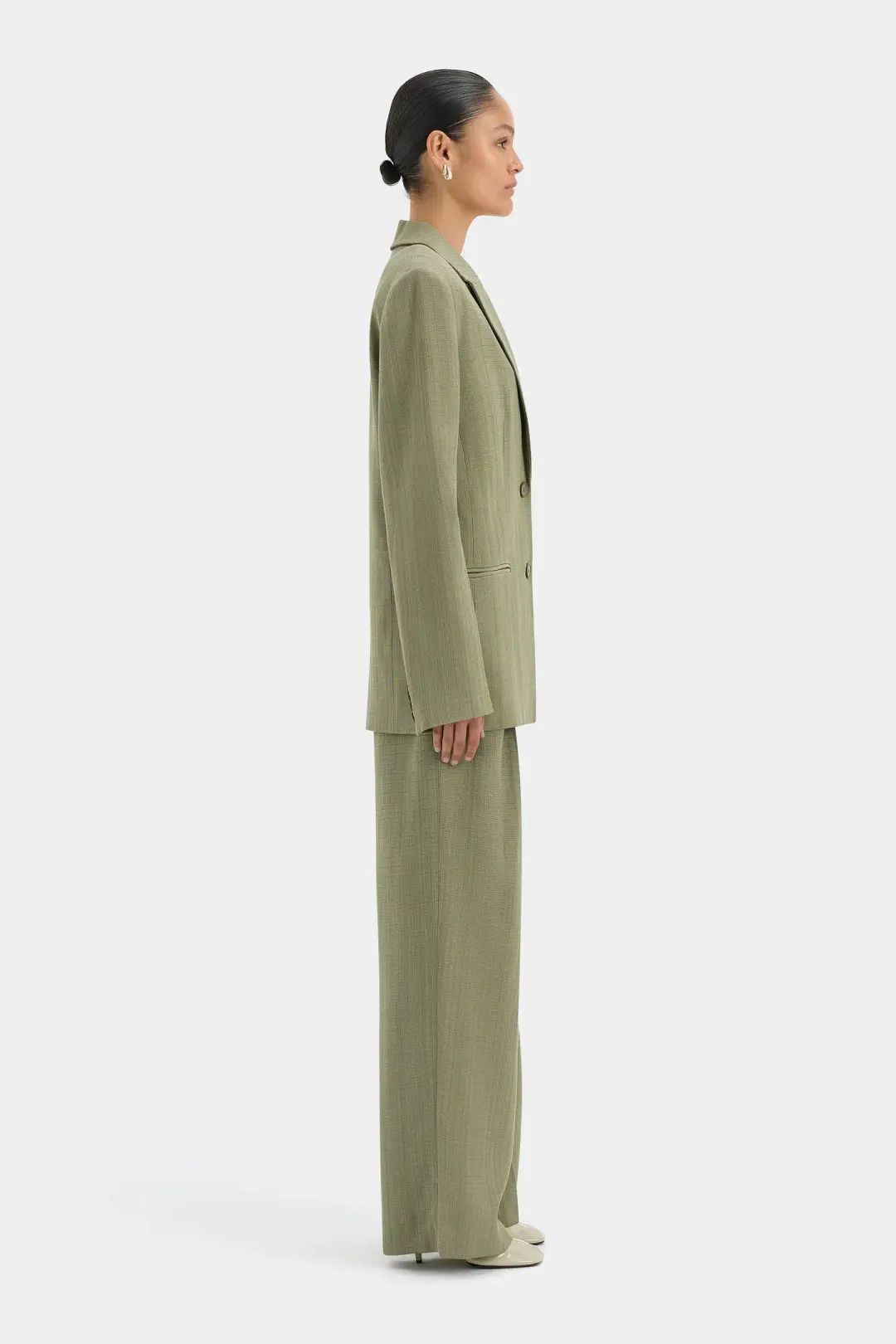 Sir the Label Evanthe Blazer and Belted Trouser Set Olive Size 0 / AU 6   for rent on The Volte - main image
