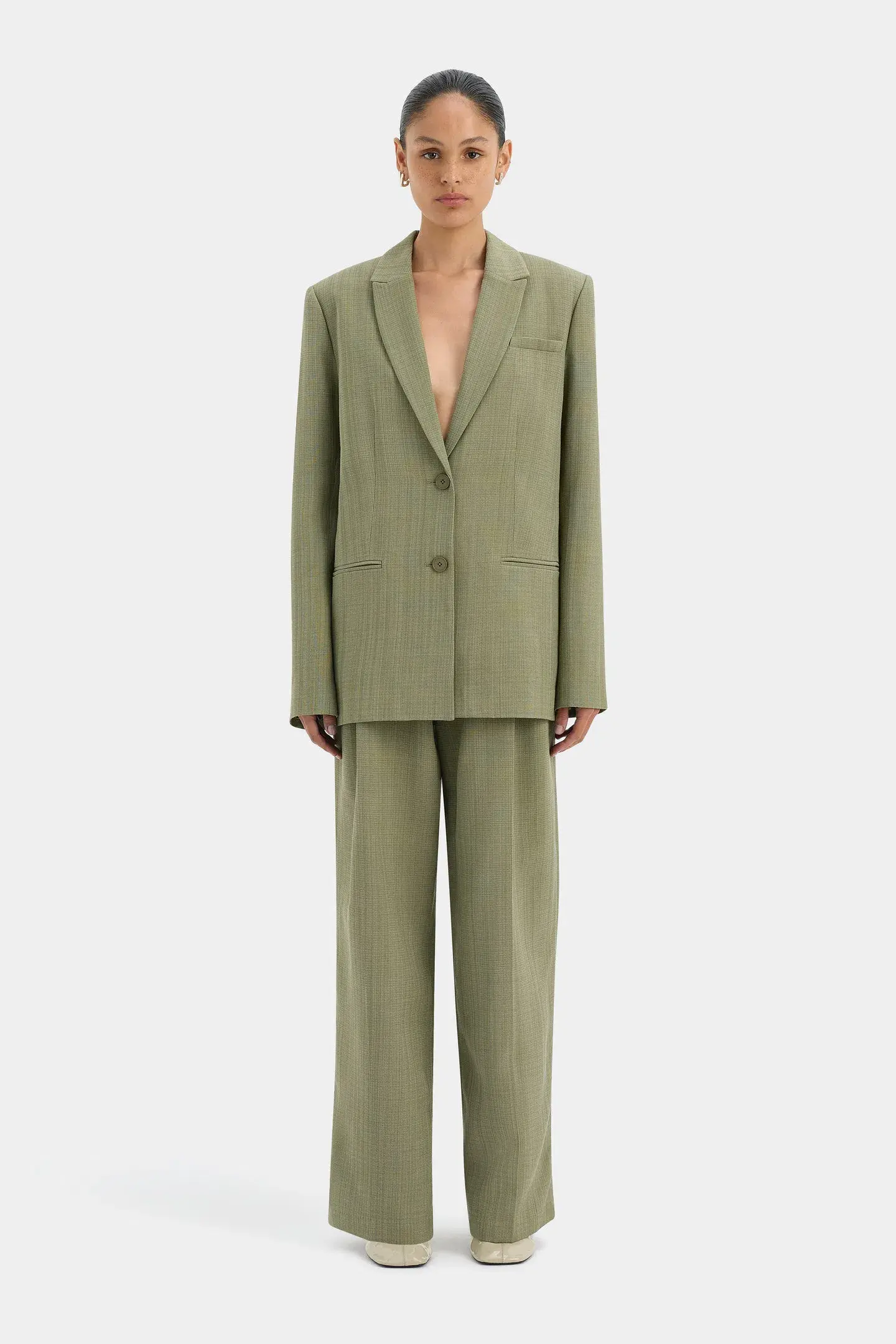 Sir the Label Evanthe Blazer and Belted Trouser Set Olive Size 0 / AU 6   - Image 1