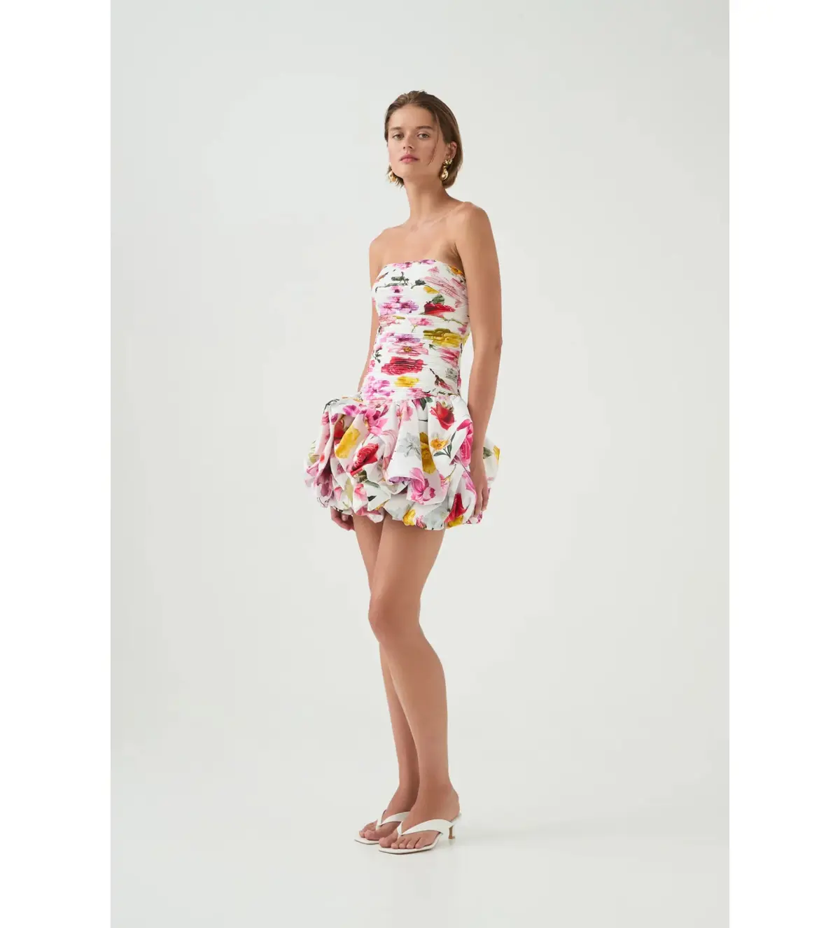 Aje Violette Bubble Hem Mini Dress Collage Floral Size AU 8 - Image 4