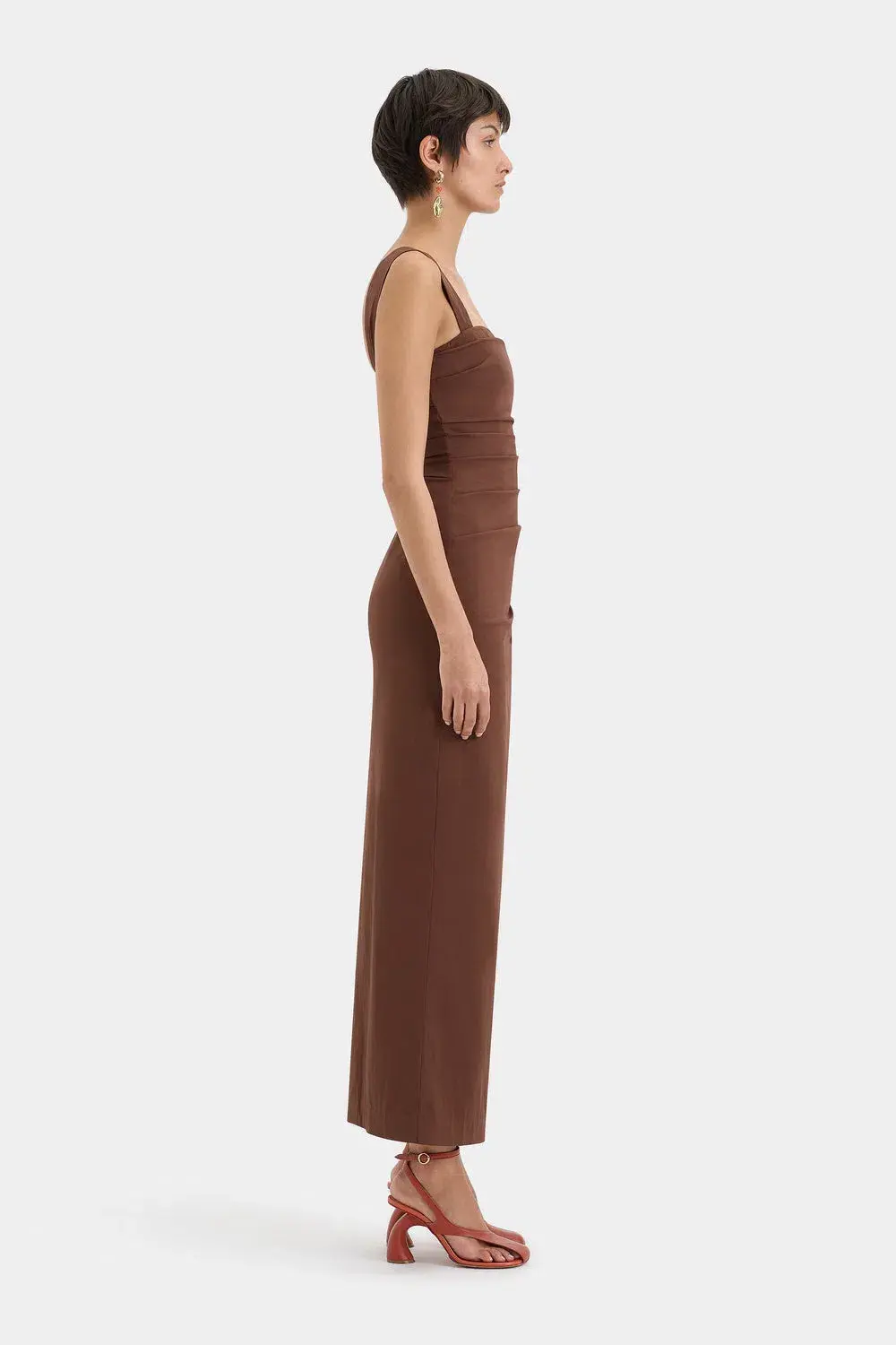 SIR the label Dahlia Balconette Gown in Chocolate size AU 8 - Image 2