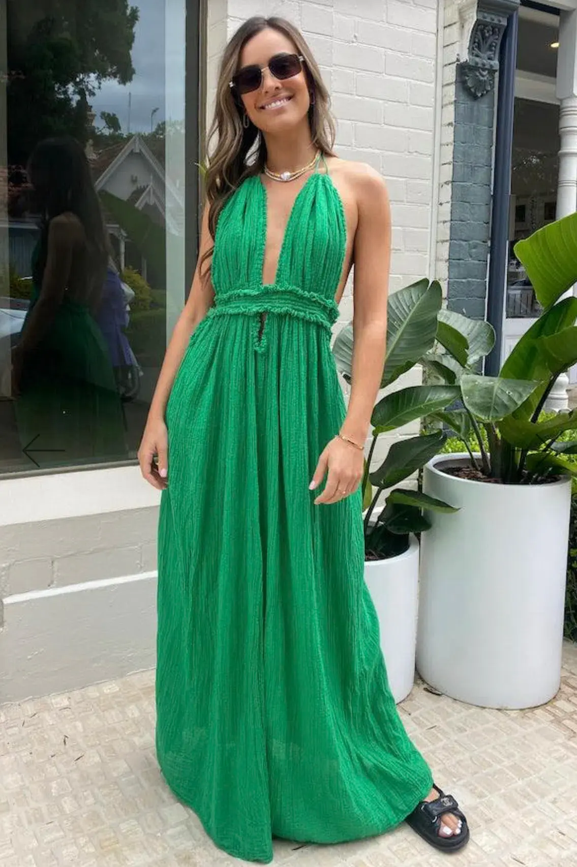 D’Artemide Lefkothea Maxi Dress Emerald One Size Fits All - Image 2