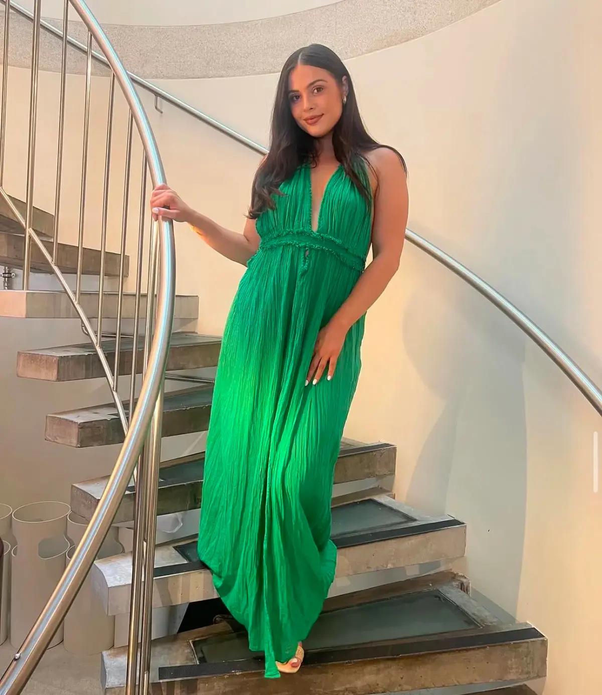 D’Artemide Lefkothea Maxi Dress Emerald One Size Fits All - Image 1