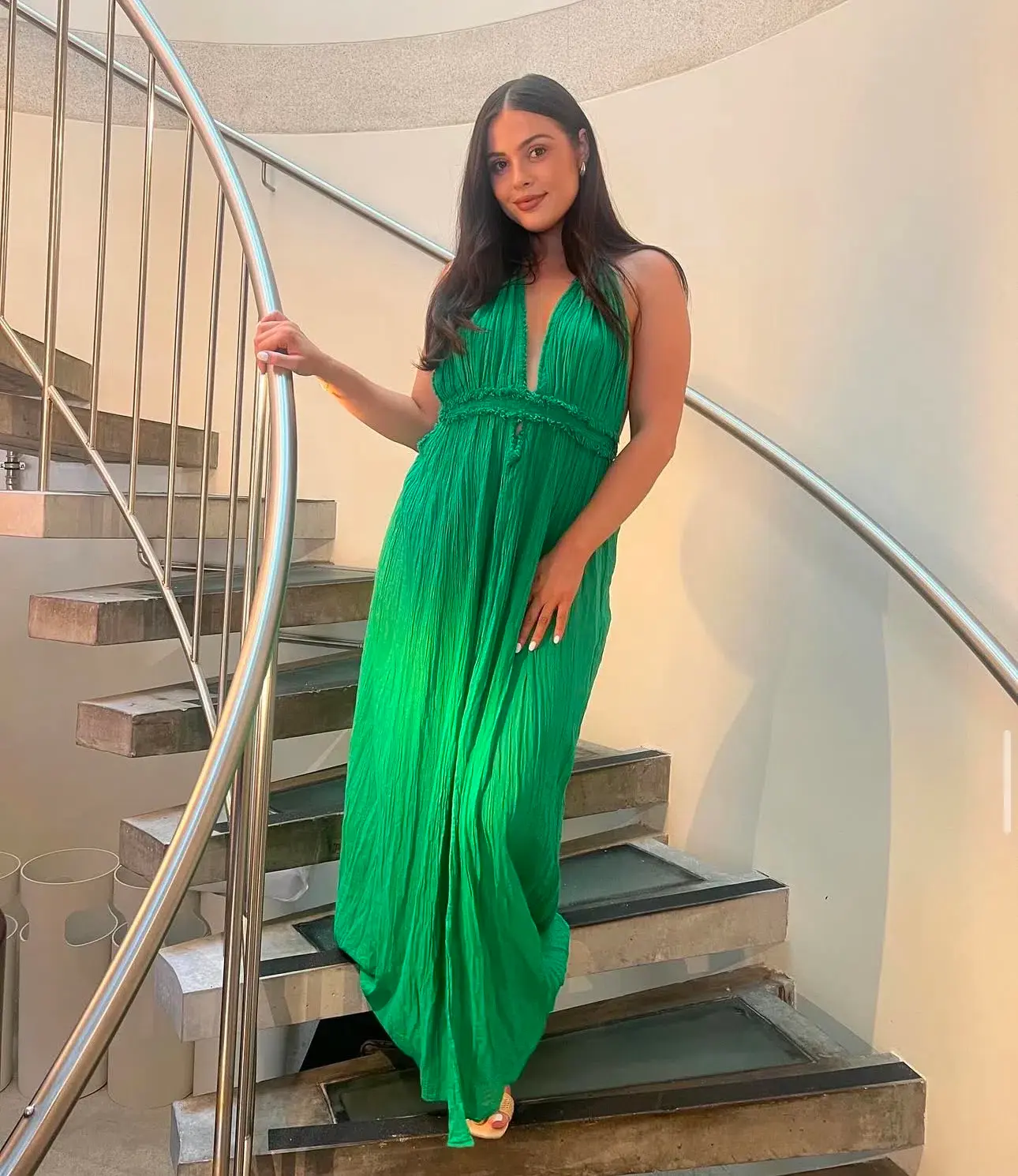 D’Artemide Lefkothea Maxi Dress Emerald One Size Fits All - Image 1