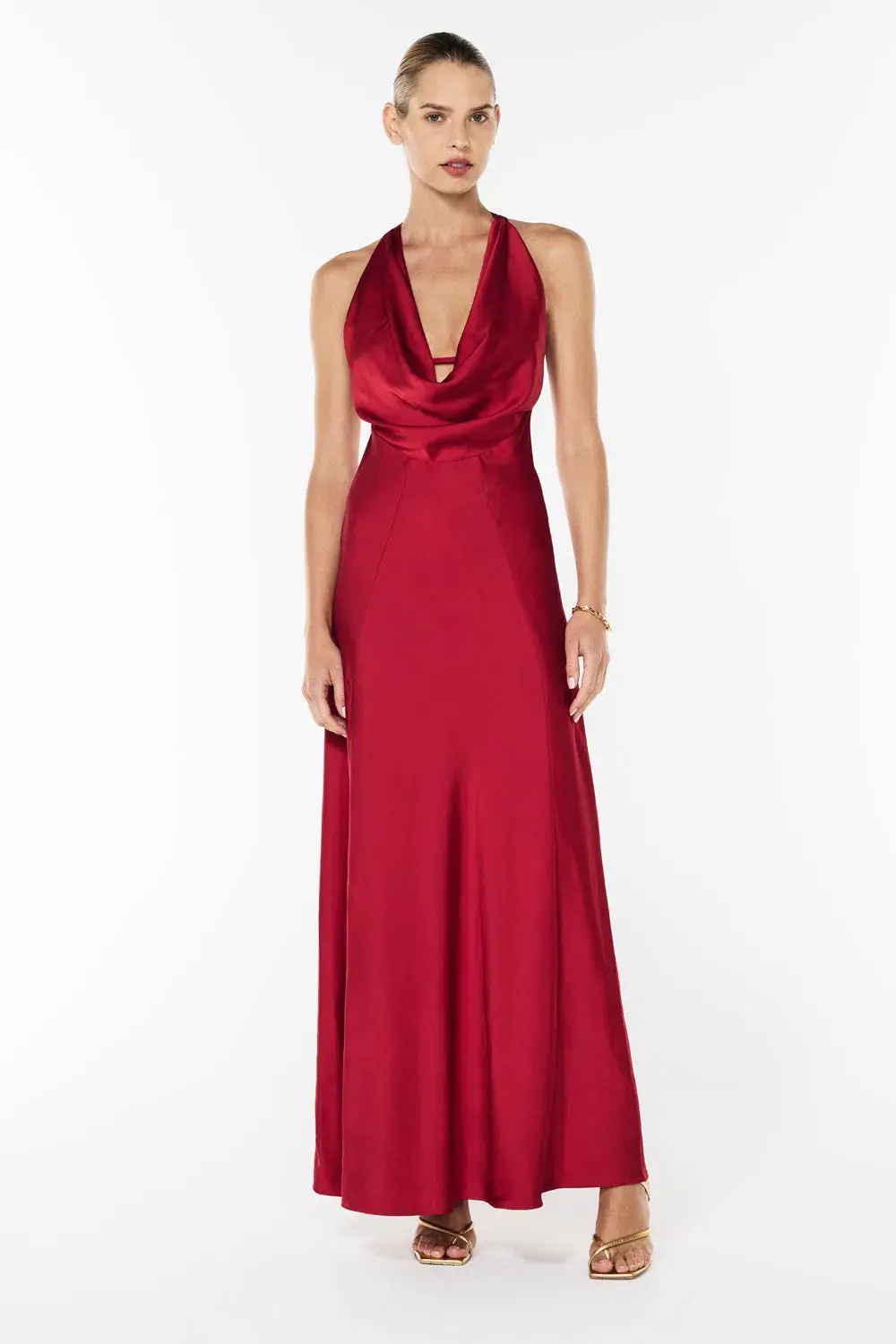 Manning Cartell Charmed Cowl Slip Maxi Dress in Ruby Red Size AU 4  - Image 1
