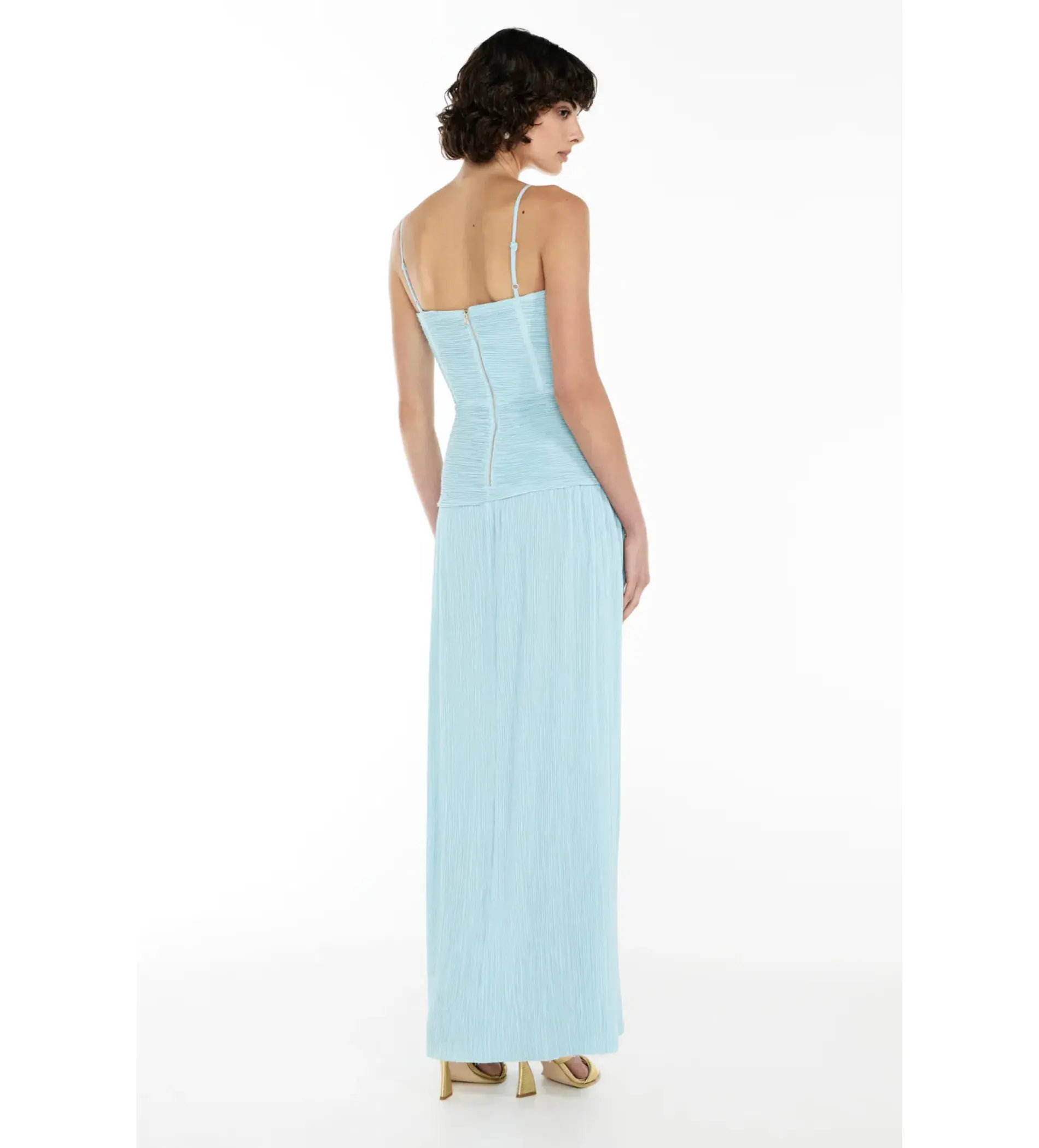 Manning Cartell Double Time Pleat Dress Acqua Spritz Size 8 - Image 2