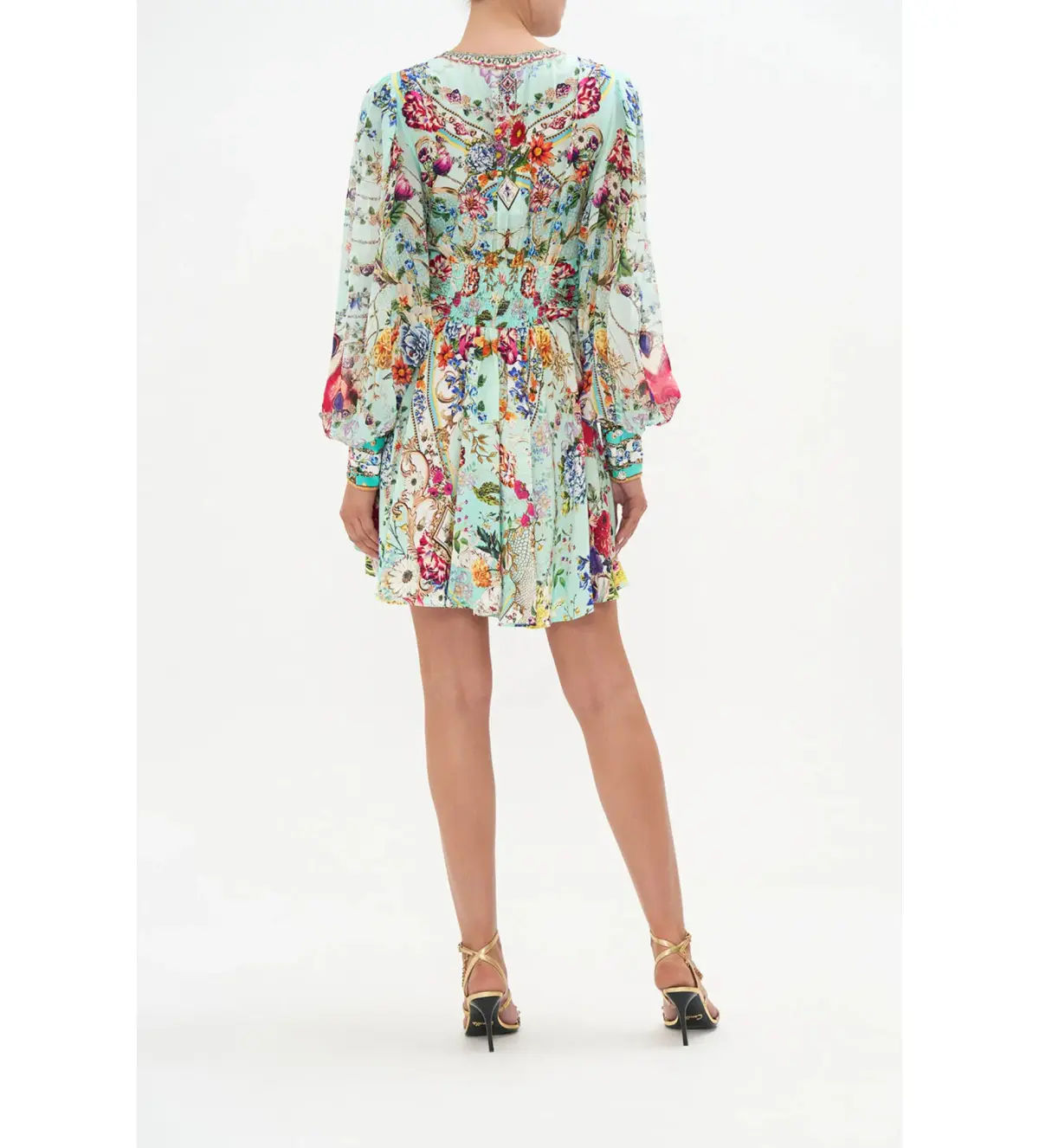 Camilla Honey Honey Short Dress With Blouson Sleeve Print Size XS / AU 8 - Image 3