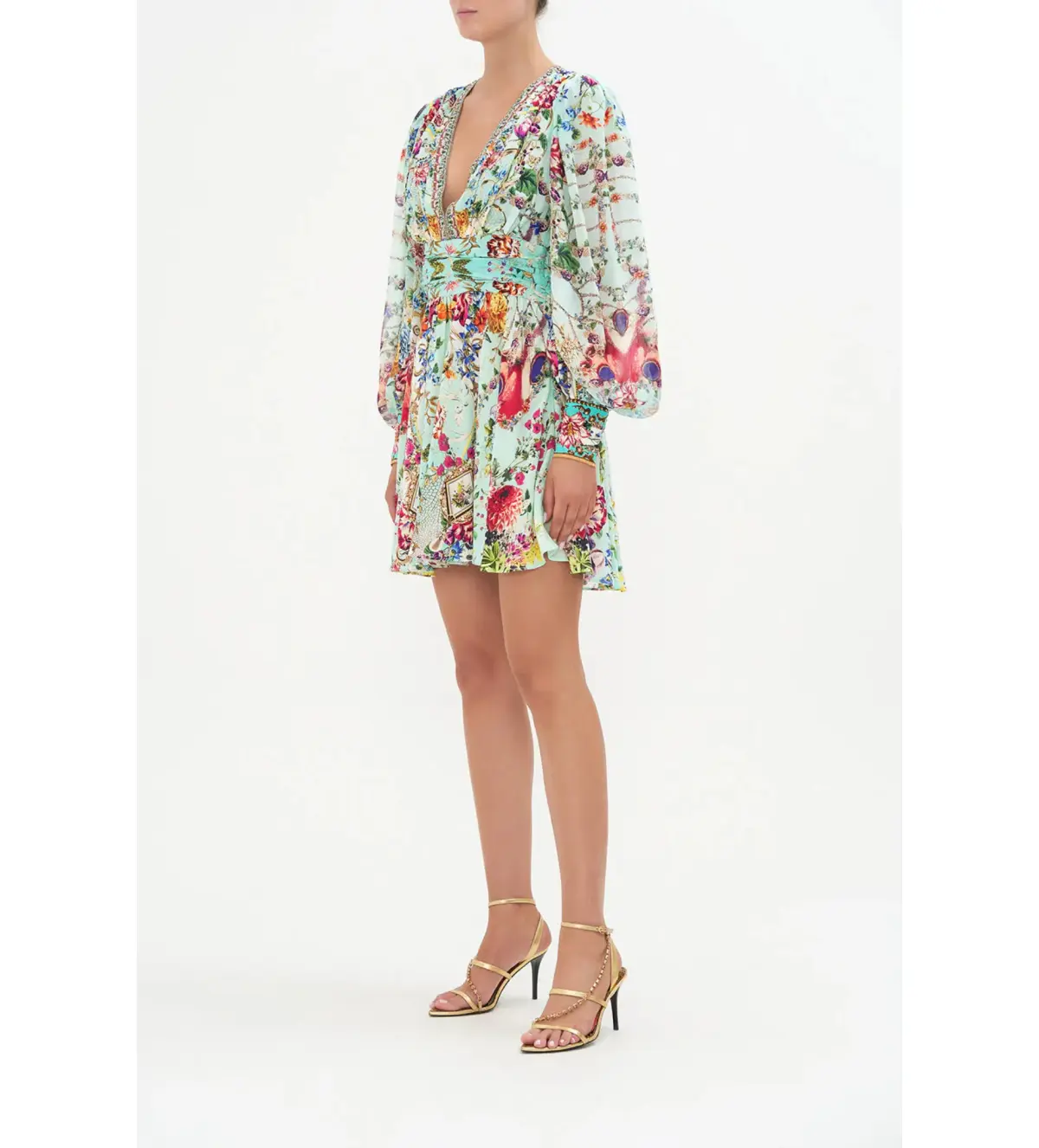 Camilla Honey Honey Short Dress With Blouson Sleeve Print Size XS / AU 8 - Image 2