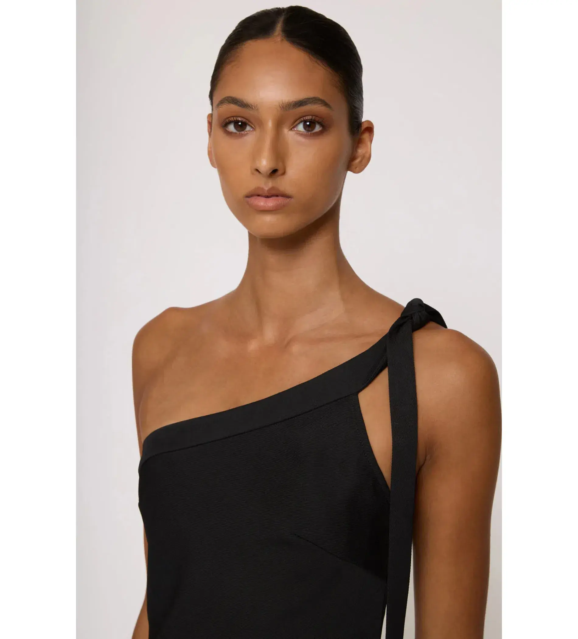 By Johnny Beverly Tie Shoulder Bias Gown Black Size 8 - Image 4