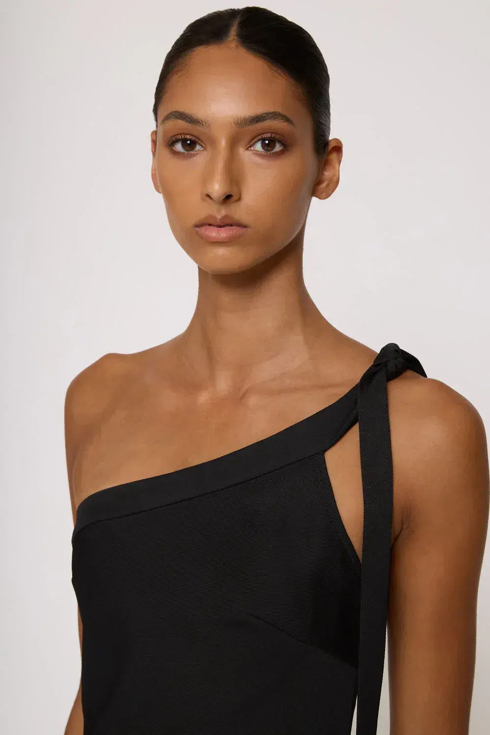 By Johnny Beverly Tie Shoulder Bias Gown Black Size 10 - Image 3