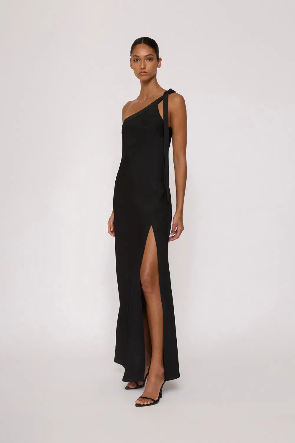 By Johnny Beverly Tie Shoulder Bias Gown Black Size 12 - Image 2
