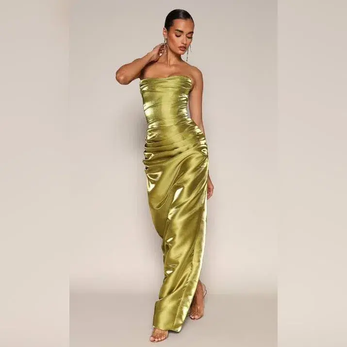 Moda Glam Talia Strapless Corset Gown Green Size 8 for rent on The Volte - main image