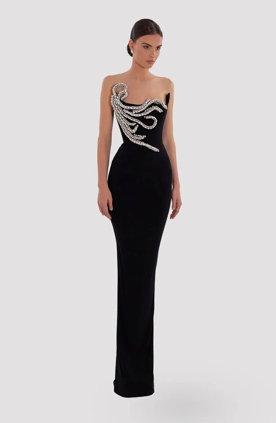 Ablina Dyla Embroidered Corset Black Dress Size 8  - Image 1