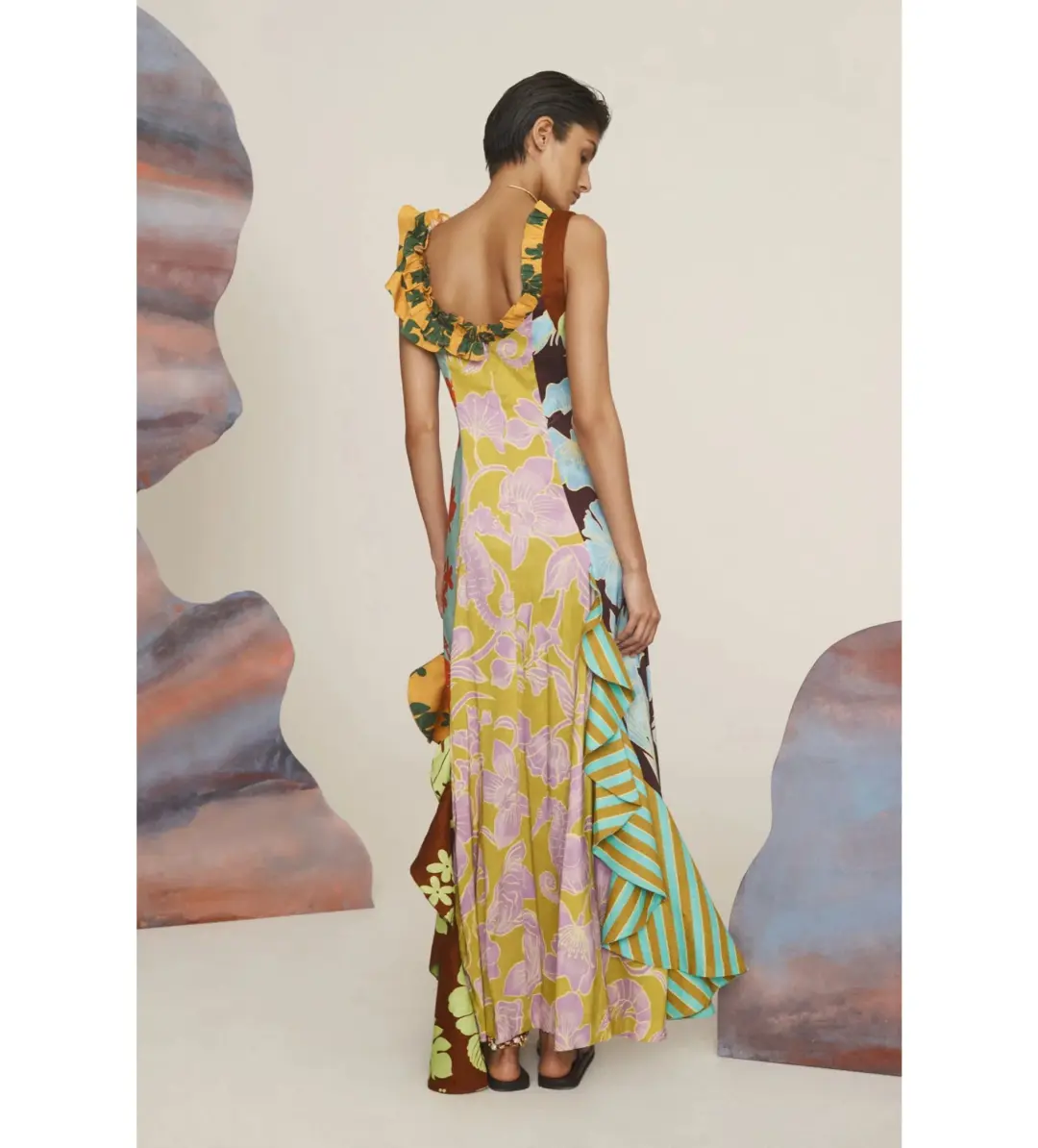 Alemais Poppy Spliced Midi Floral Dress Size 10 for rent on The Volte - main image